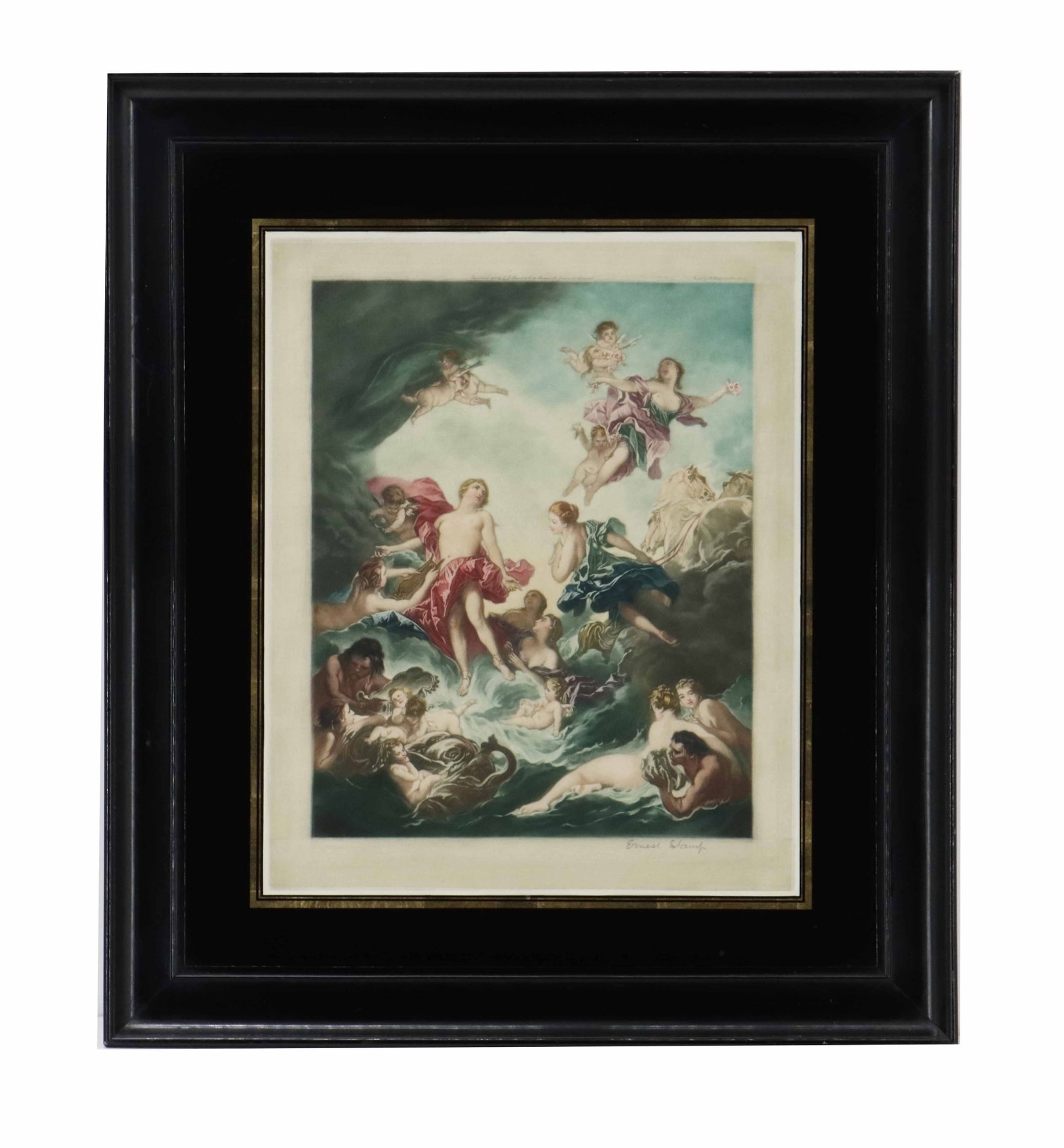 After Francois Boucher (1703-1770) French, Neoclassical Mezzotint Engraving Print "The Rising of the (1 of 13)