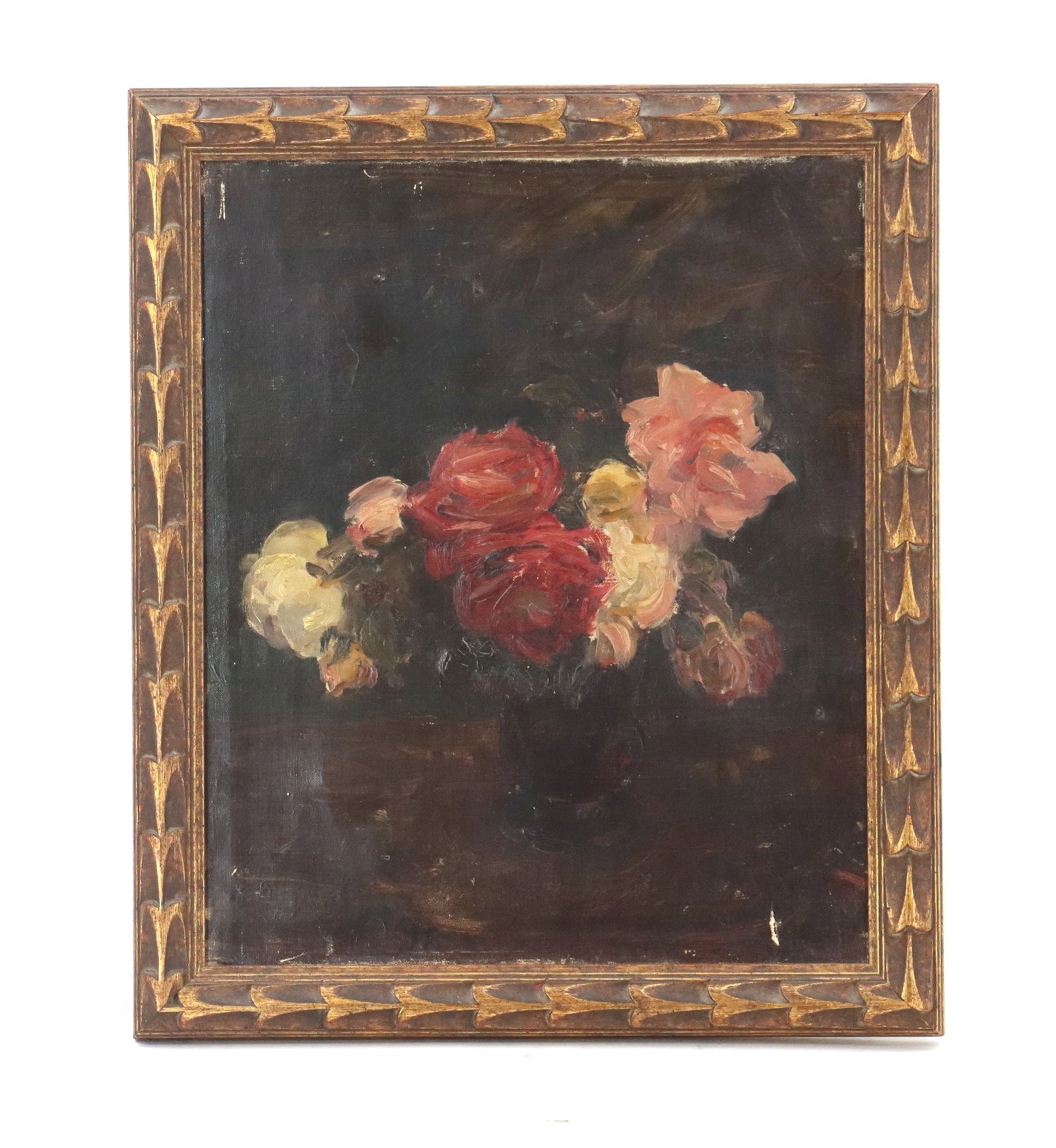 Antique Signed Oil on Canvas Impressionist Floral Still Life (1 of 11)