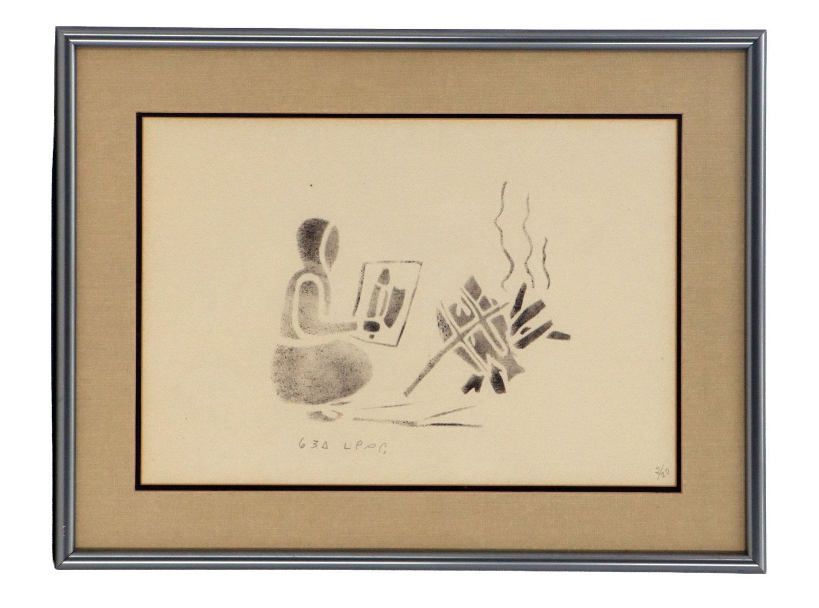 Signed Inuit Folk Art Lithograph Print from Cape Dorset (1 of 10)