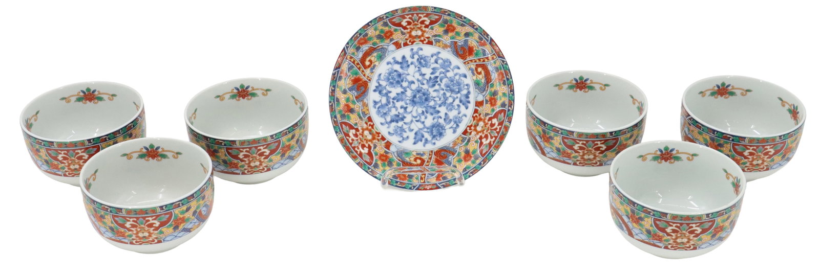 (6) Chinese Imari Edo Bowls and (1) Plate (1 of 15)