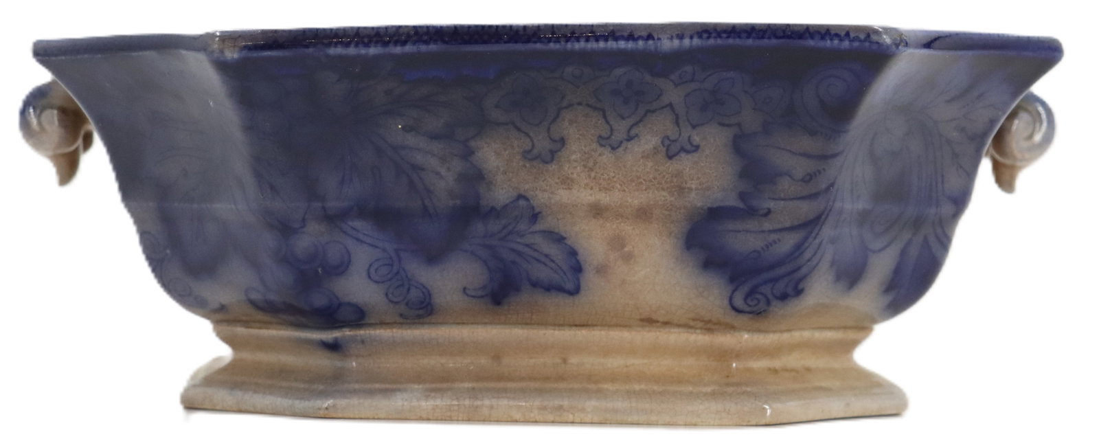 Antique English Flow Blue Glazed Ironstone Serving Bowl (1 of 15)