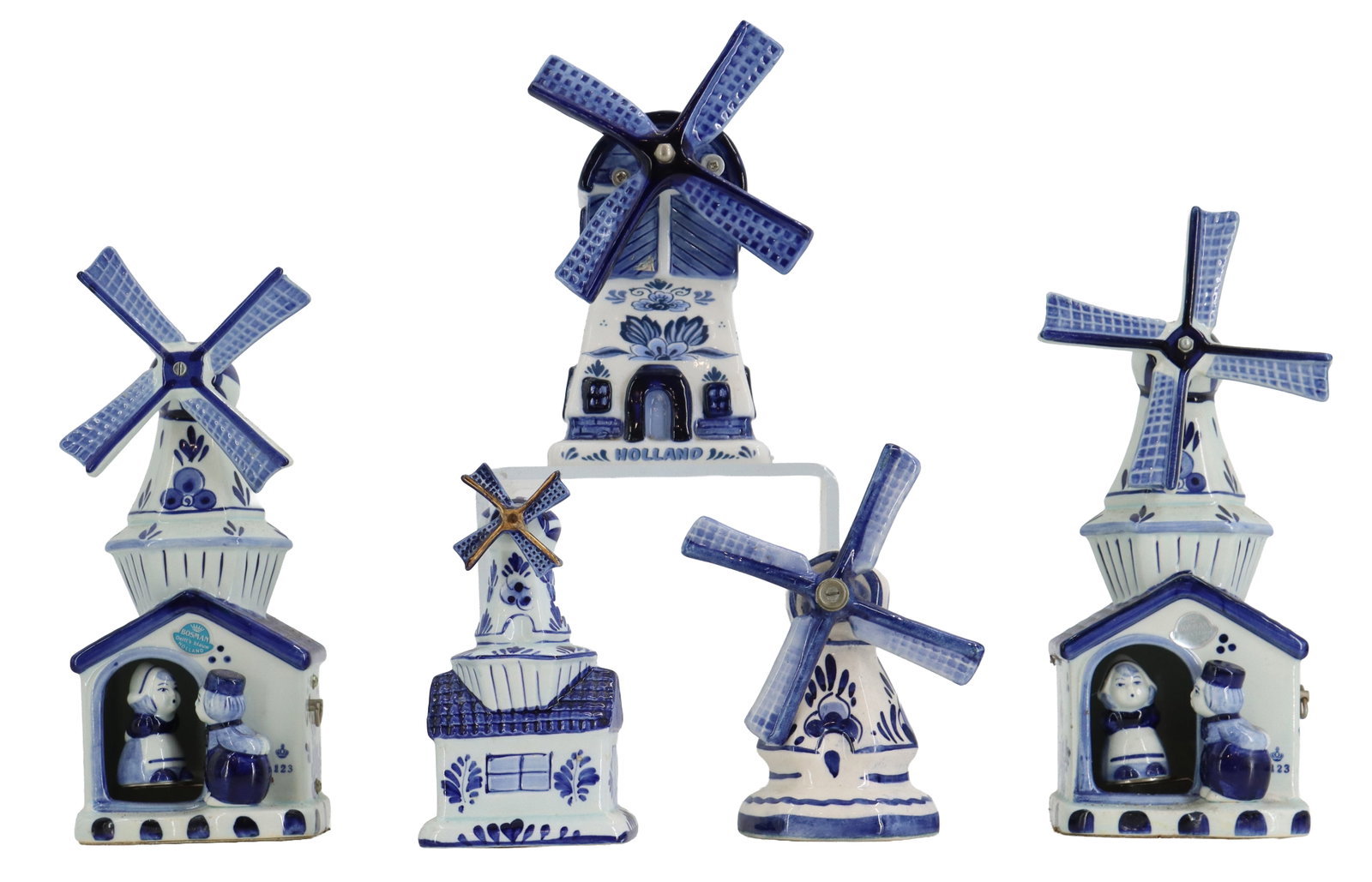 (5) Dutch Delft Porcelain Functional Windmill Sculptures (1 of 19)