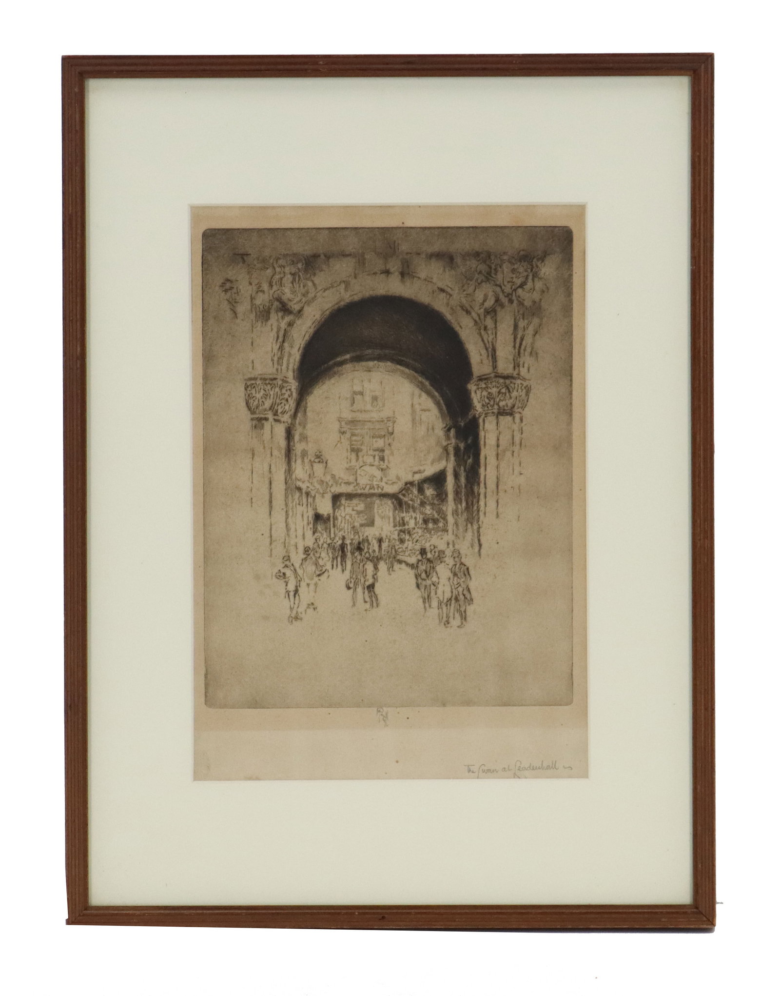 Joseph Pennell (1857-1926) American, Etching Print Architectural Study "The Swan at Leadenhall" (1 of 13)