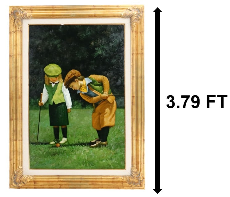 Joseth Sharn (20th Century) American, Oil on Canvas Children Playing Croquet (1 of 6)