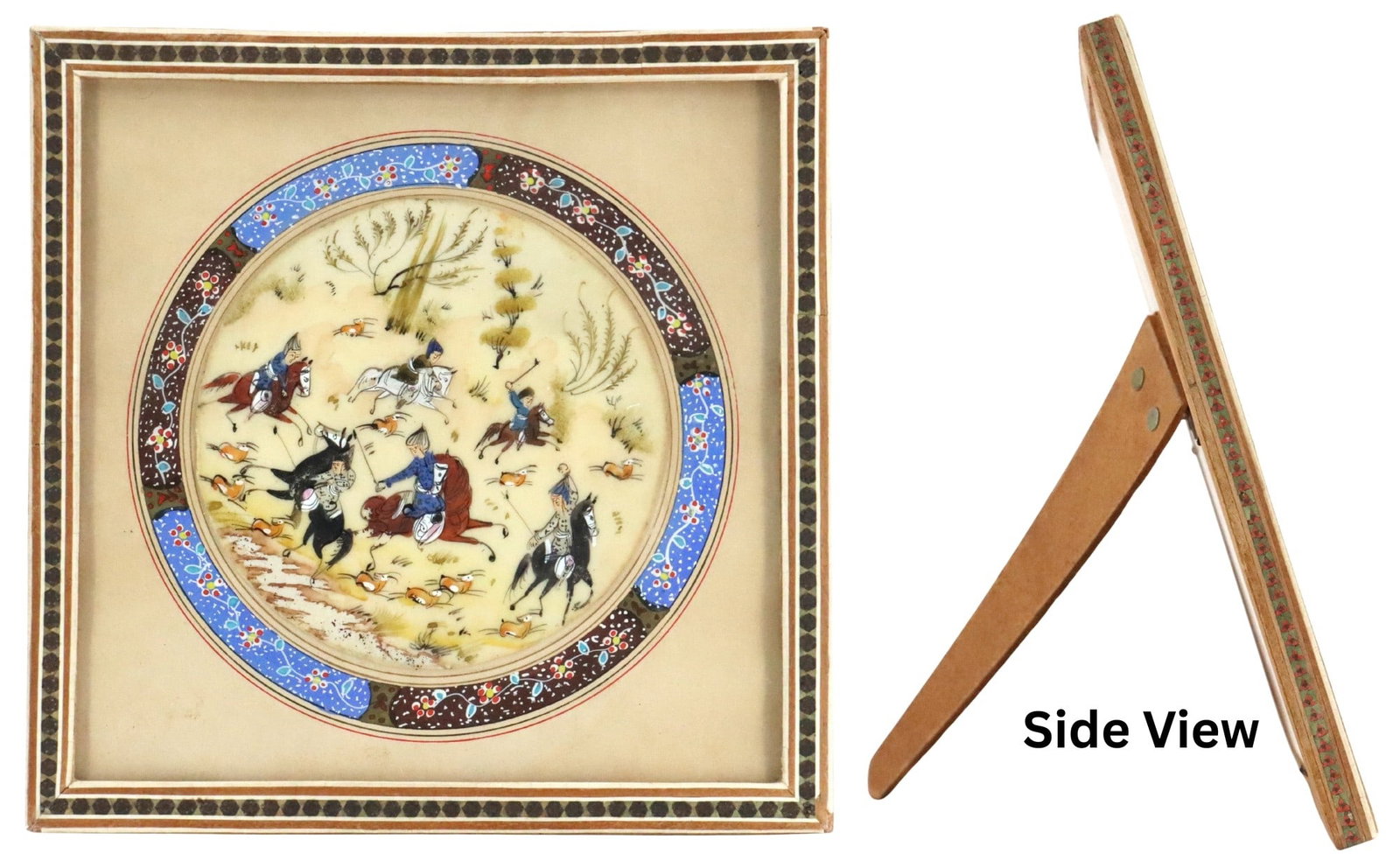Framed Persian Bone Miniature Painting (1 of 10)