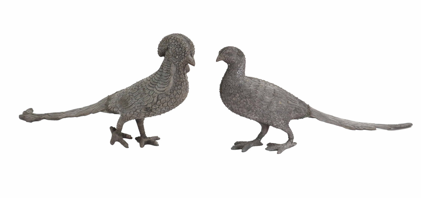 (2) Decorative Spelter Pheasant Figurines (1 of 16)