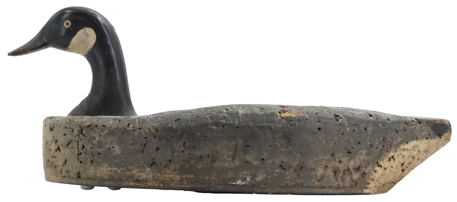 Very Large Antique Hand-Carved and Painted Cork and Wood Canadian Goose Decoy (1 of 13)