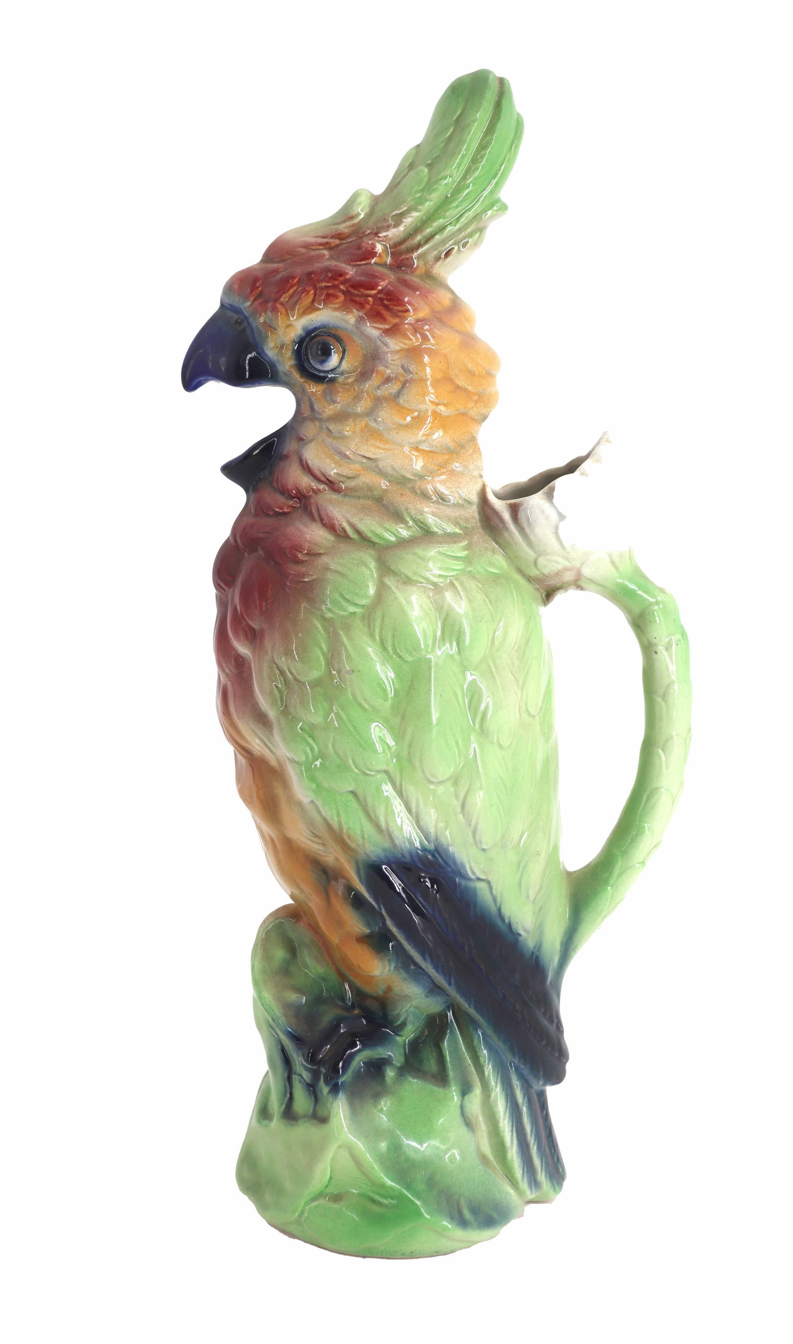 French St. Clement Majolica Ceramic Parrot (1 of 14)