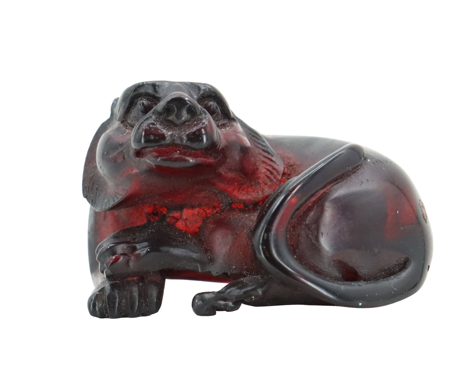 Japanese Amber Netsuke of a Tiger (1 of 10)