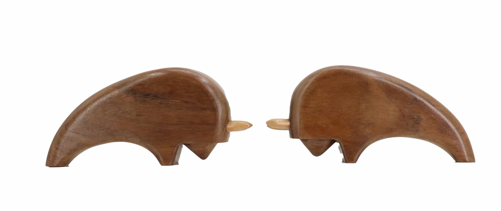 (2) Danish Mid Century Modern Teak Bull Carvings (1 of 11)