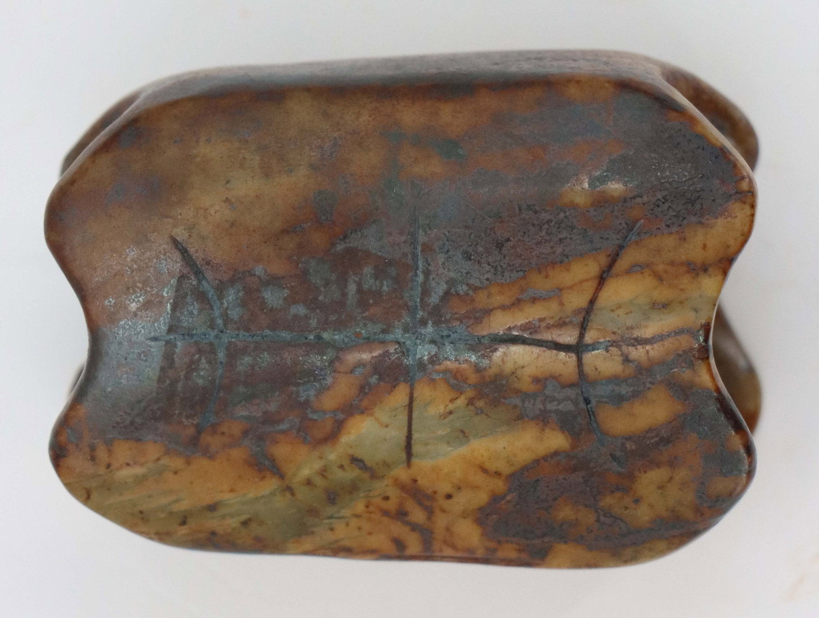Chinese Carved Stone Turtle Shell Bead - 8