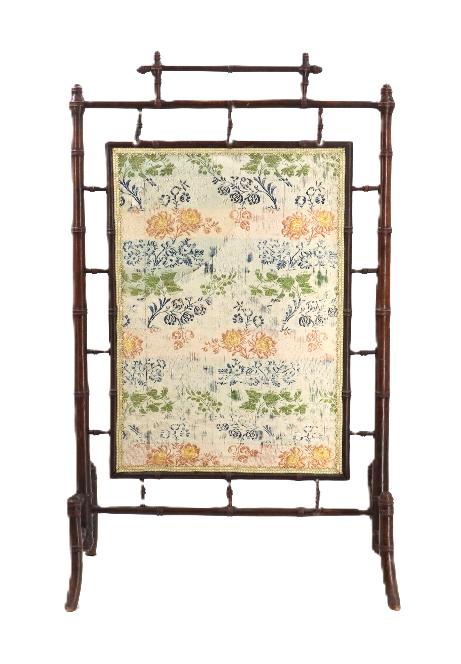 Victorian Chinoiserie Fire Screen with Faux Bamboo Frame (1 of 20)