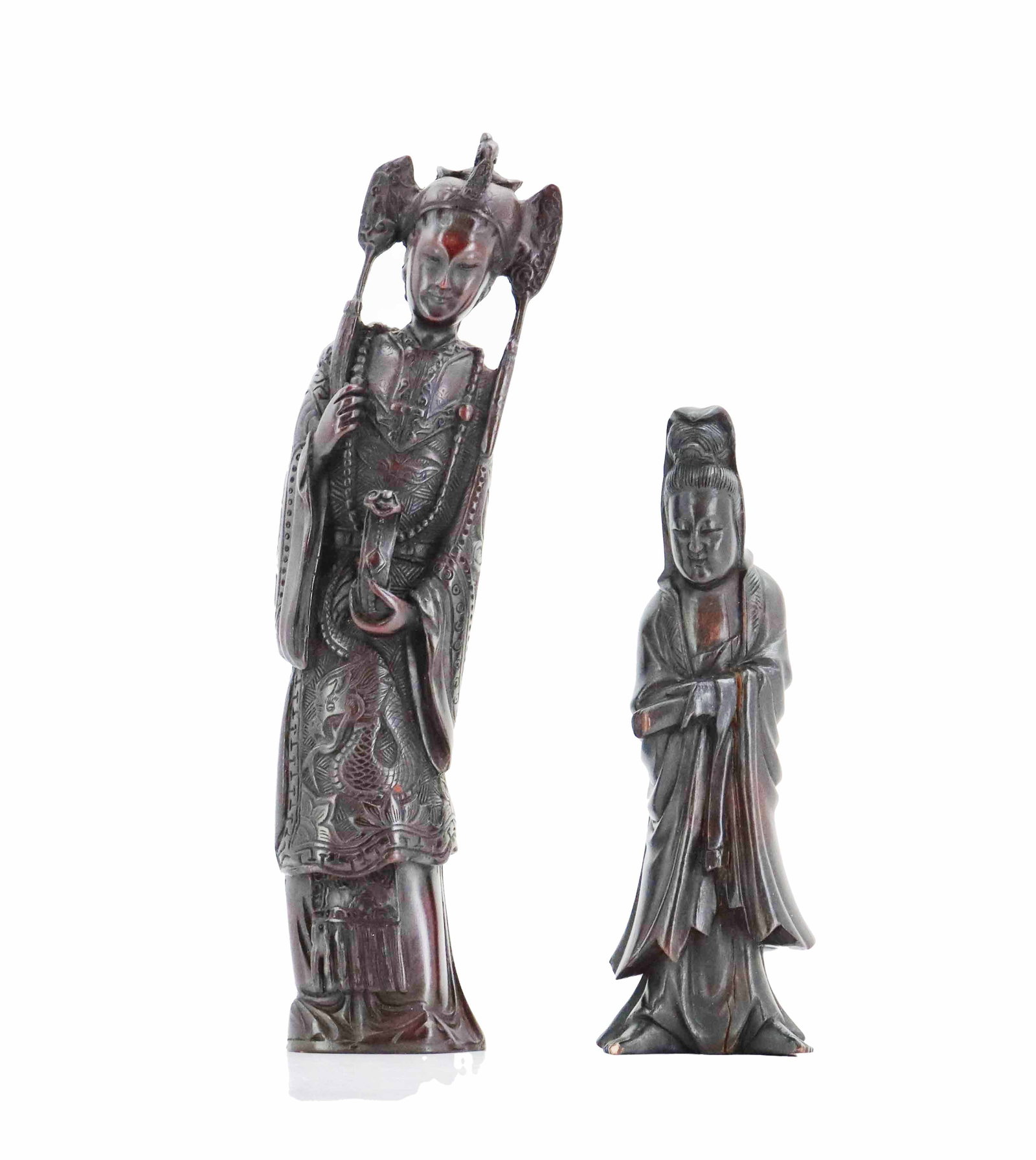(2) Japanese Carved Wood Deity Statues (1 of 18)