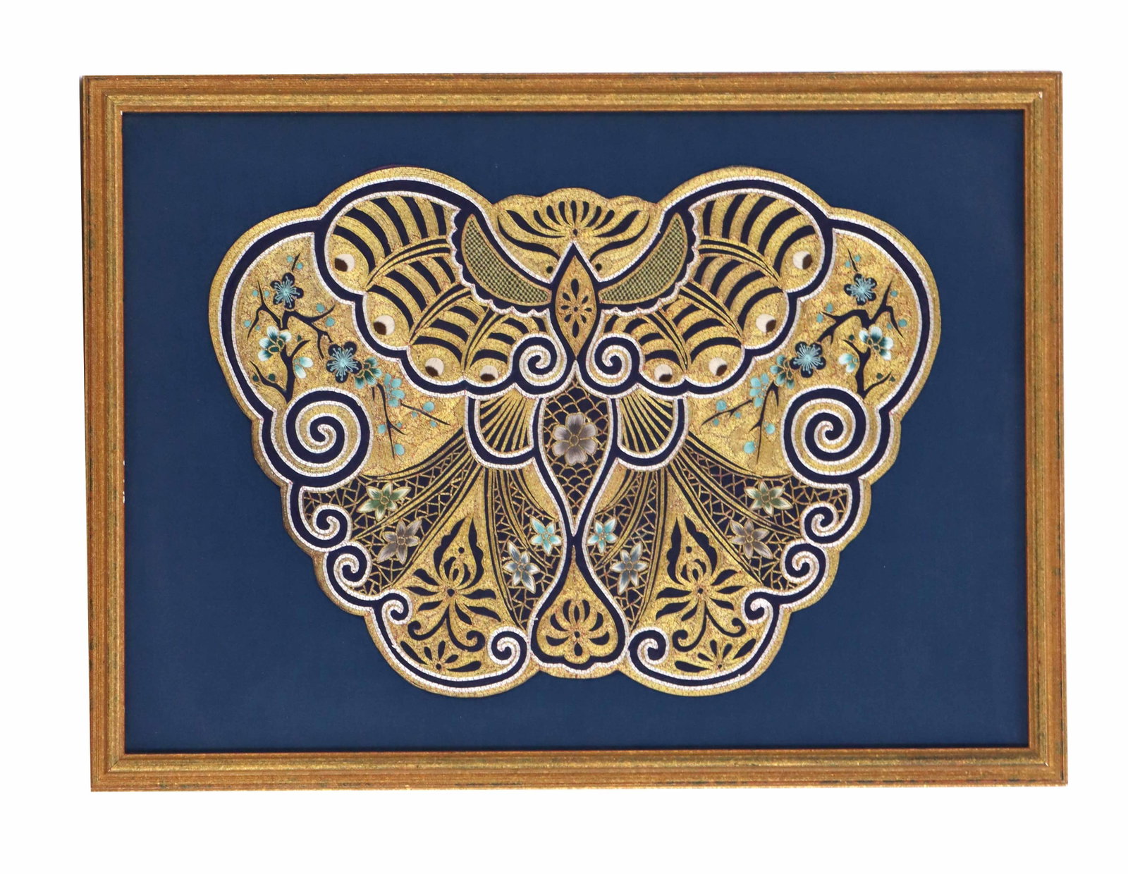 Antique Chinese Gold Cannetile Butterfly Peony Embroidery (1 of 11)