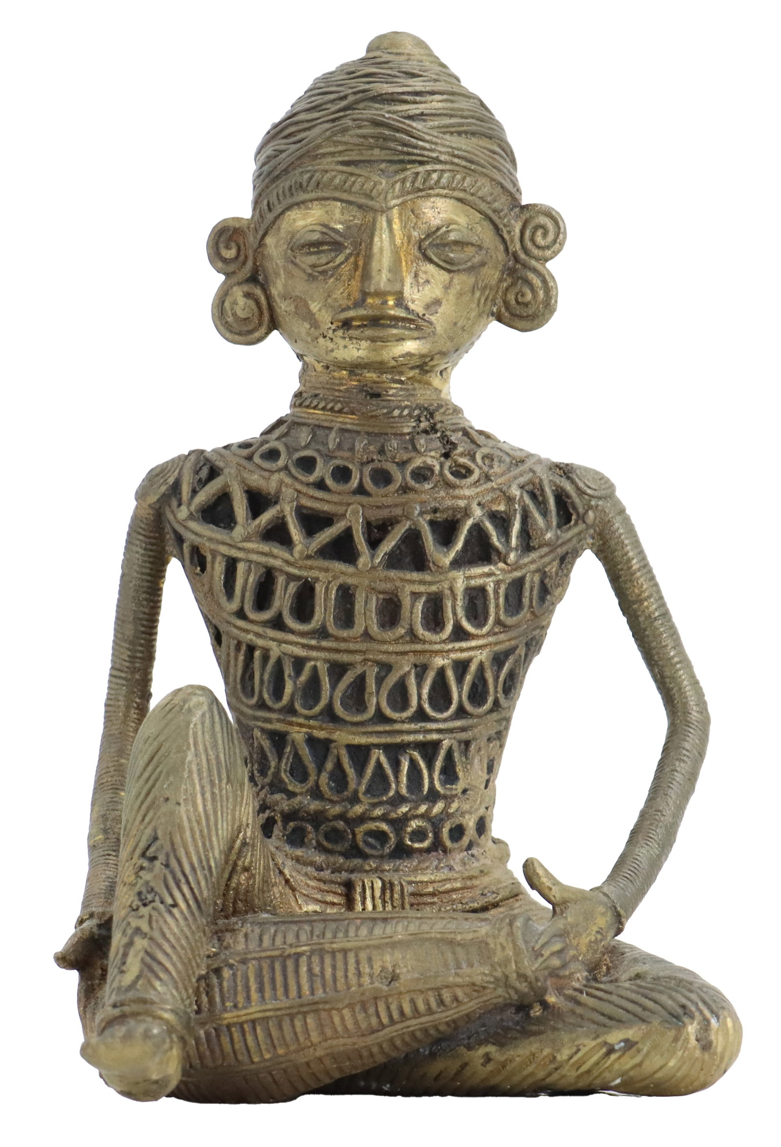 Indian Dhokra Tribal Brass Musician Figurine (1 of 15)