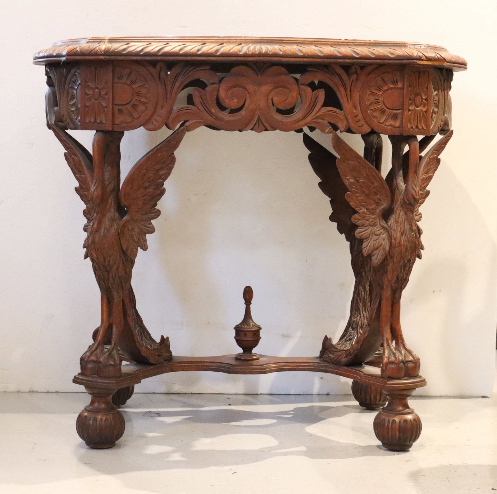 Oval Marble Top Renaissance Style Table - 2