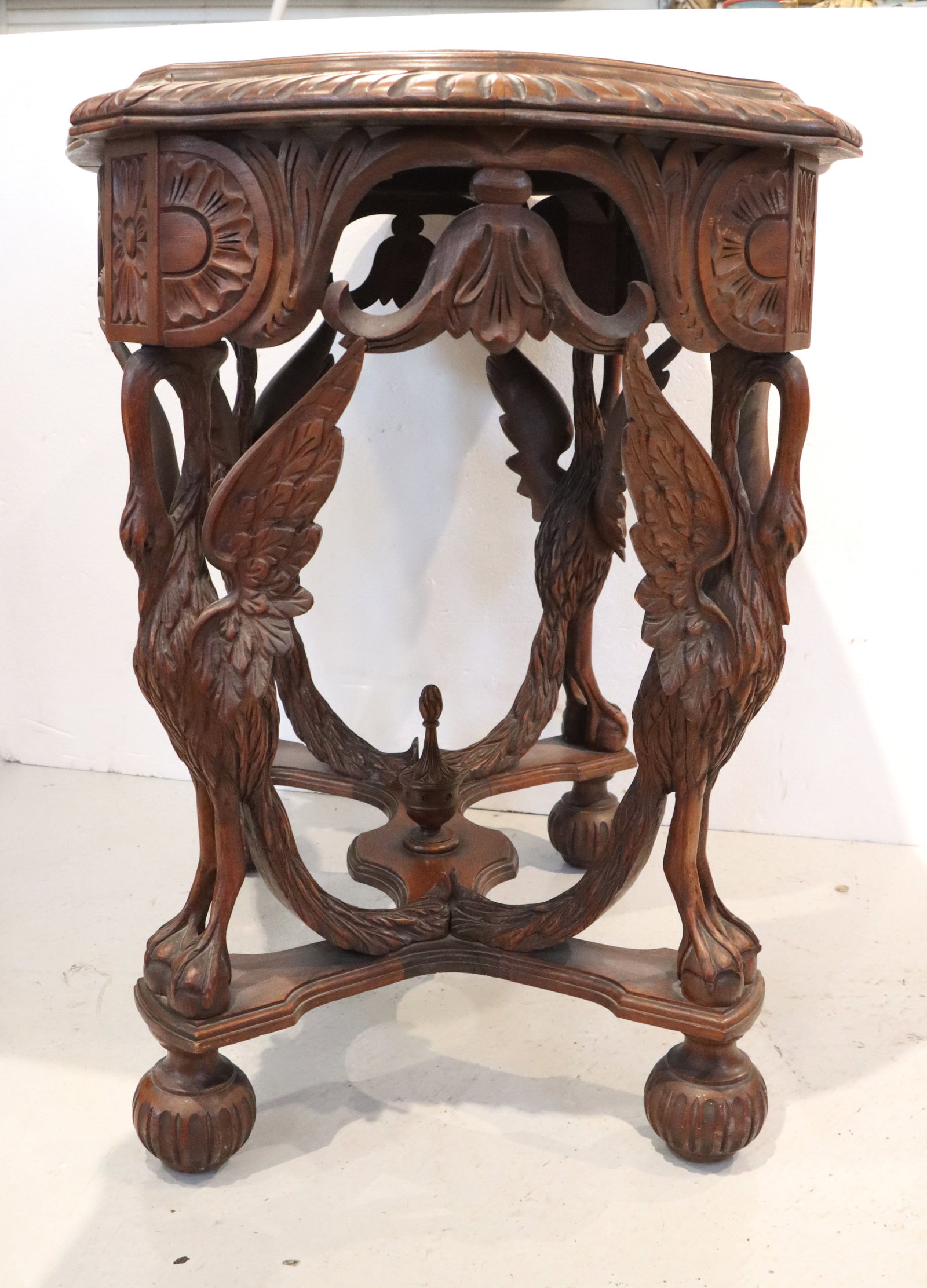Oval Marble Top Renaissance Style Table - 4