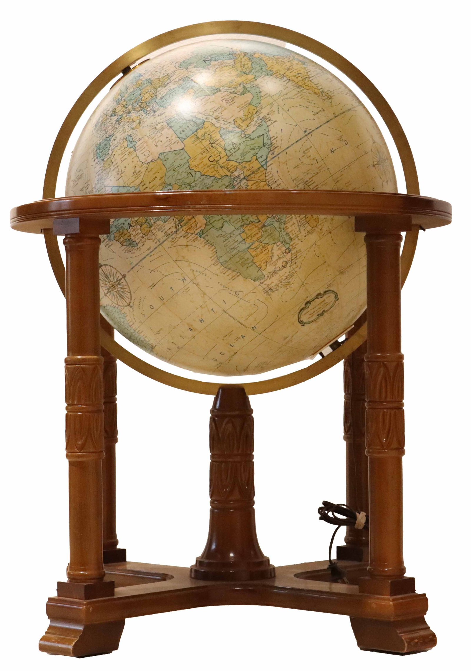 Replogle Illuminated Heirloom Globe on Carved Wooden Stand (1 of 20)