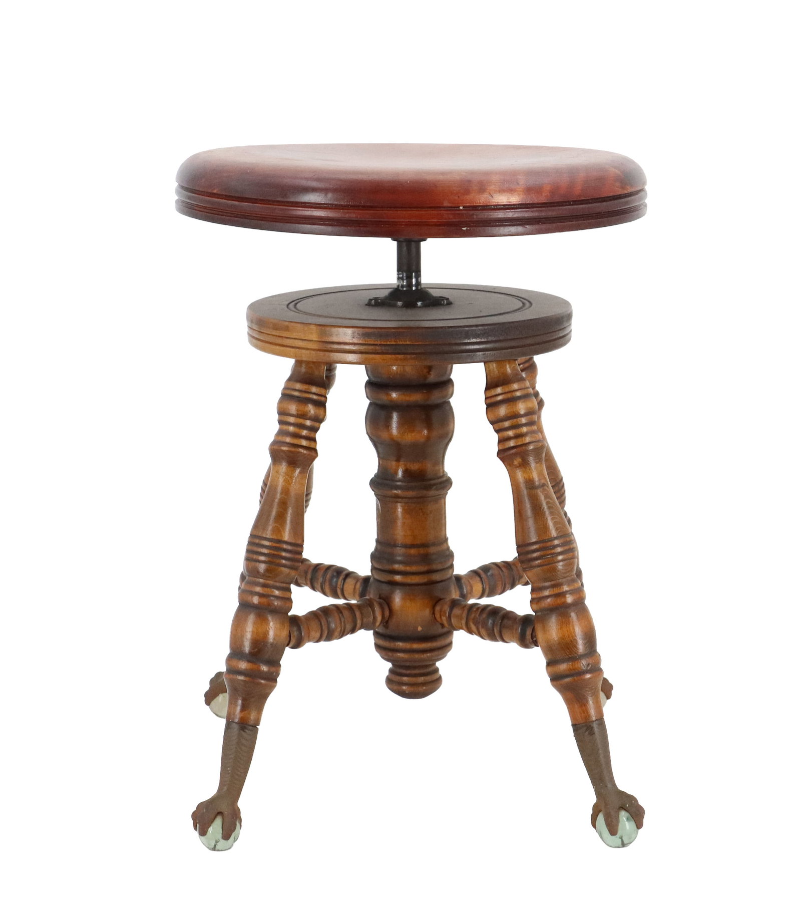 Antique Victorian Era Swivel Mahogany Piano Stool (1 of 17)
