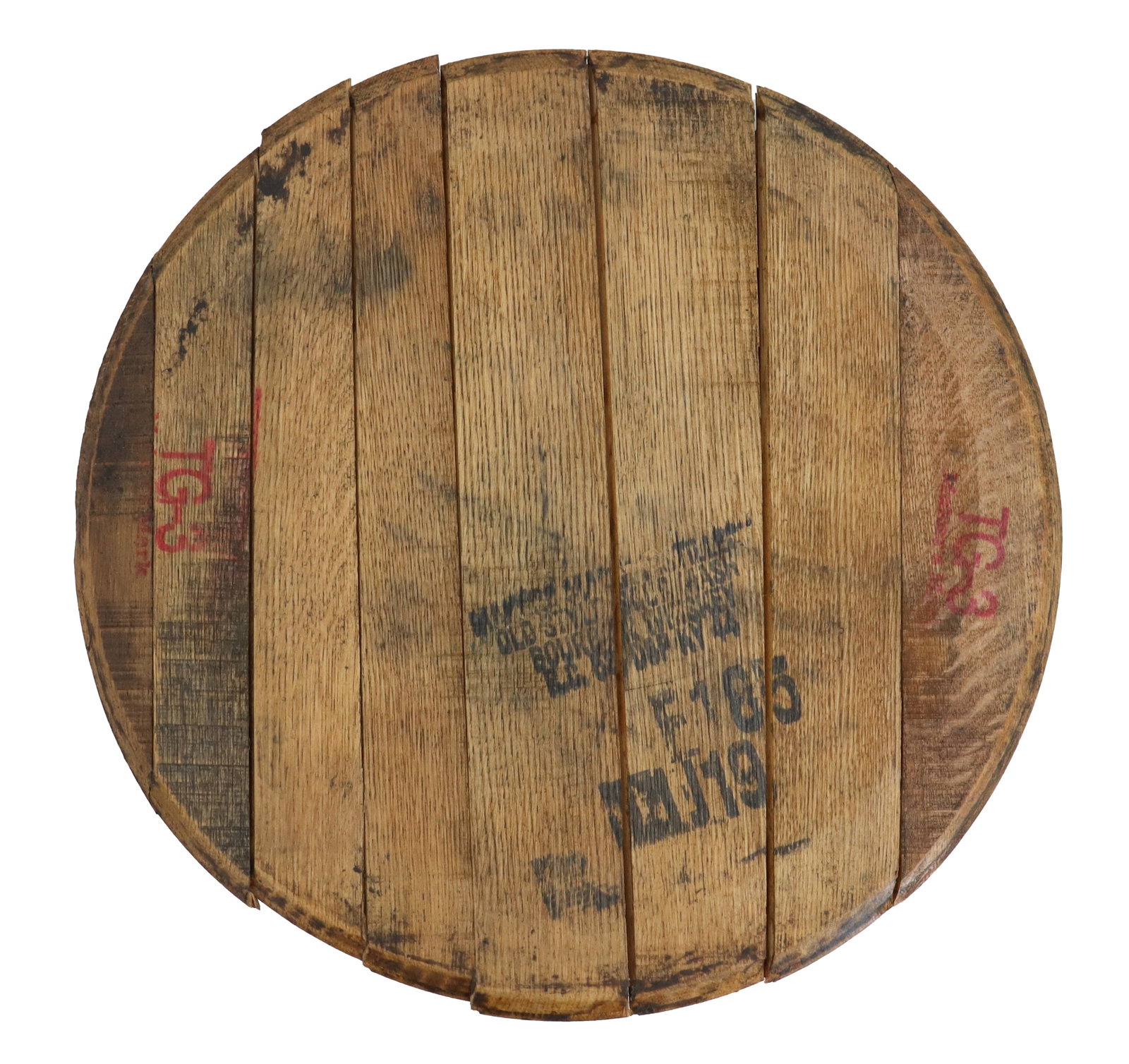 Vintage 1980s Maker's Mark Old Style Sour Mash Bourbon Barrel Head Crafted as a Lazy Susan (1 of 13)