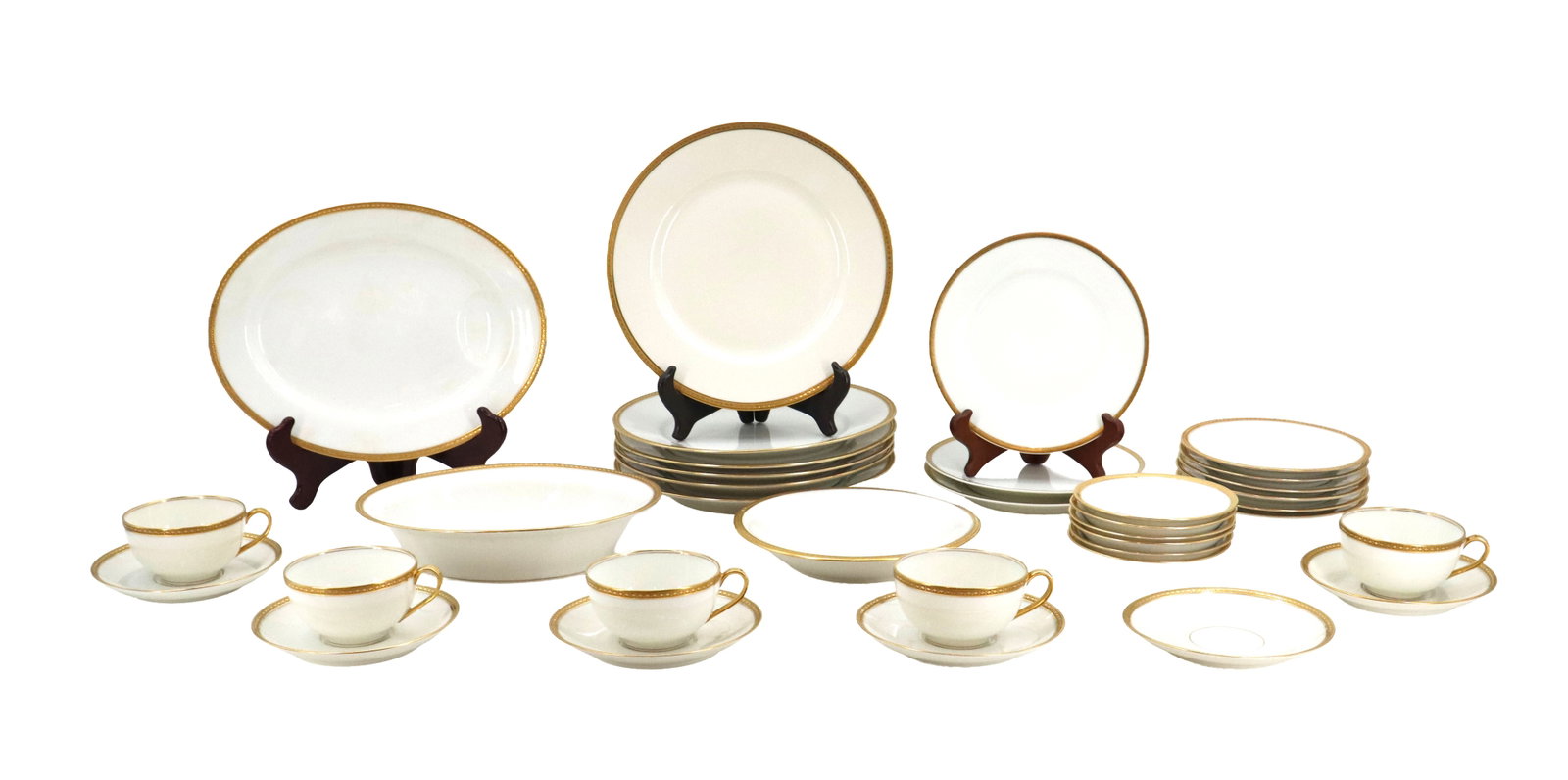 (35) Piece French Theodore Haviland Limoges Porcelain Gold Rimmed Serving Set (1 of 20)