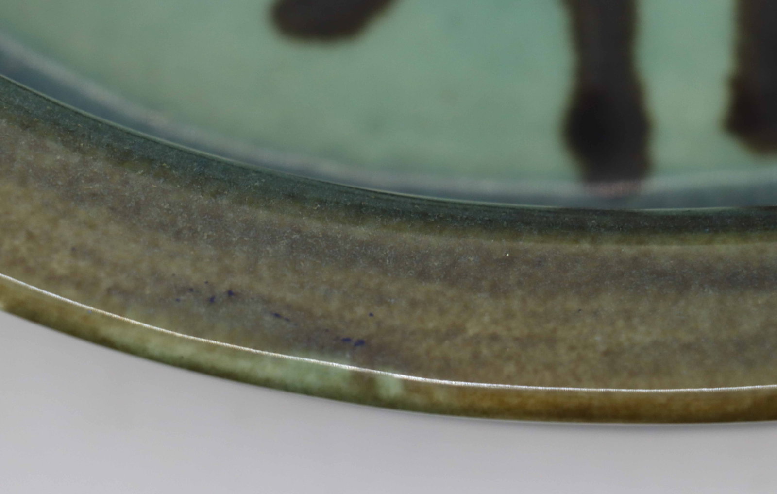 Green Glazed Ceramic Serving Platter - 11