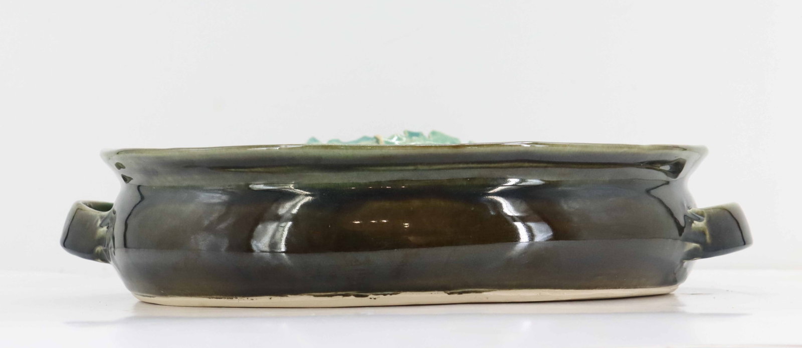 Green Glazed Ceramic Serving Platter - 3