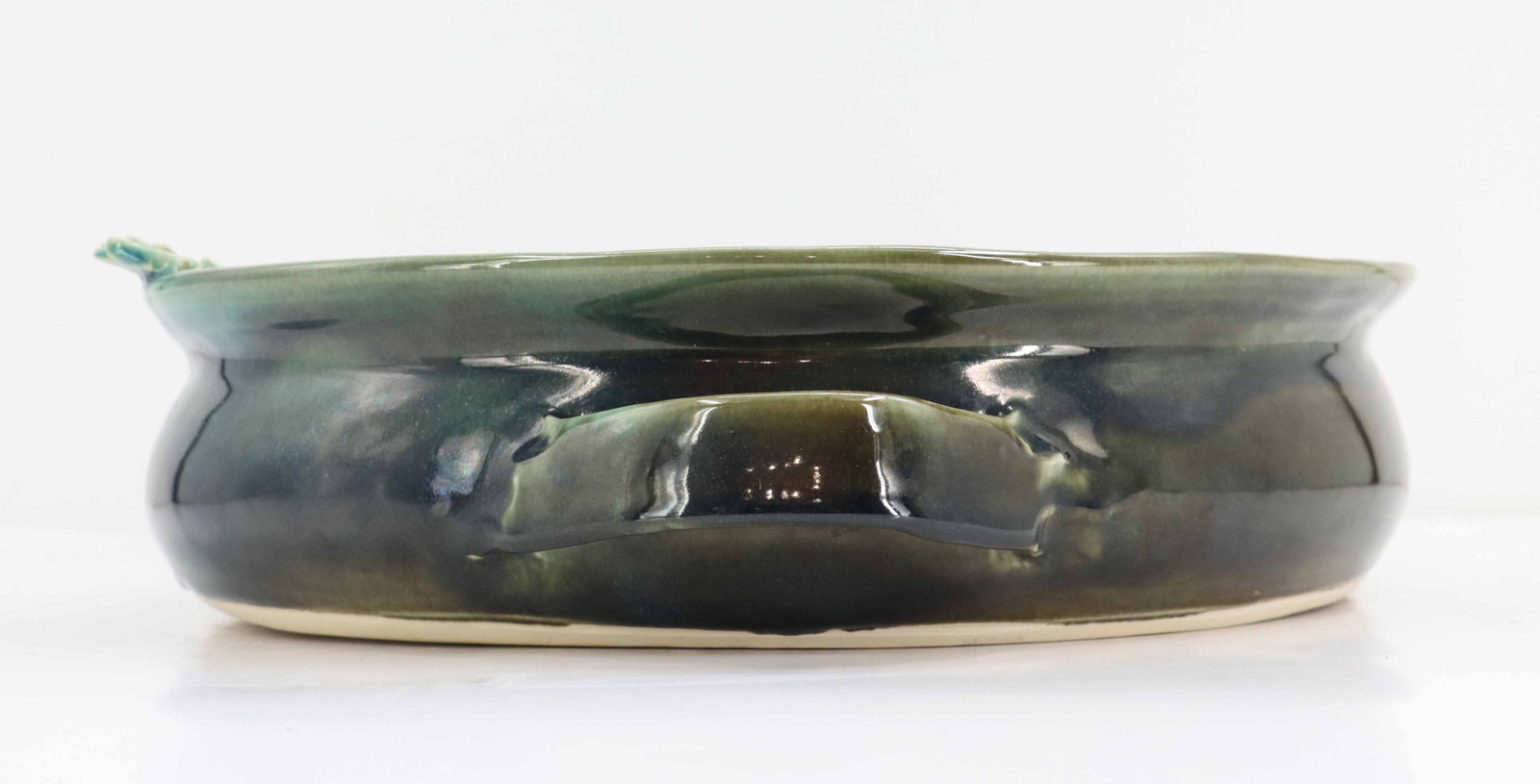 Green Glazed Ceramic Serving Platter - 6