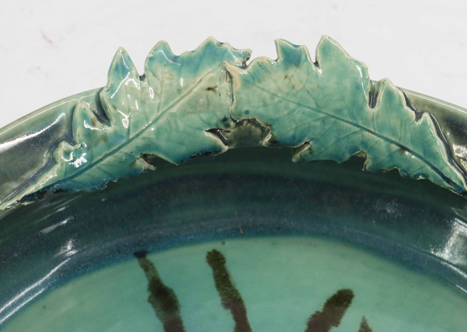 Green Glazed Ceramic Serving Platter - 8