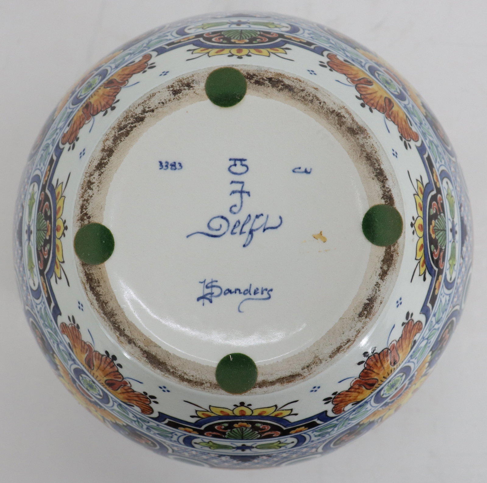 Dutch Delftware Polychrome Painted Earthenware Lidded Ginger Jar - 14