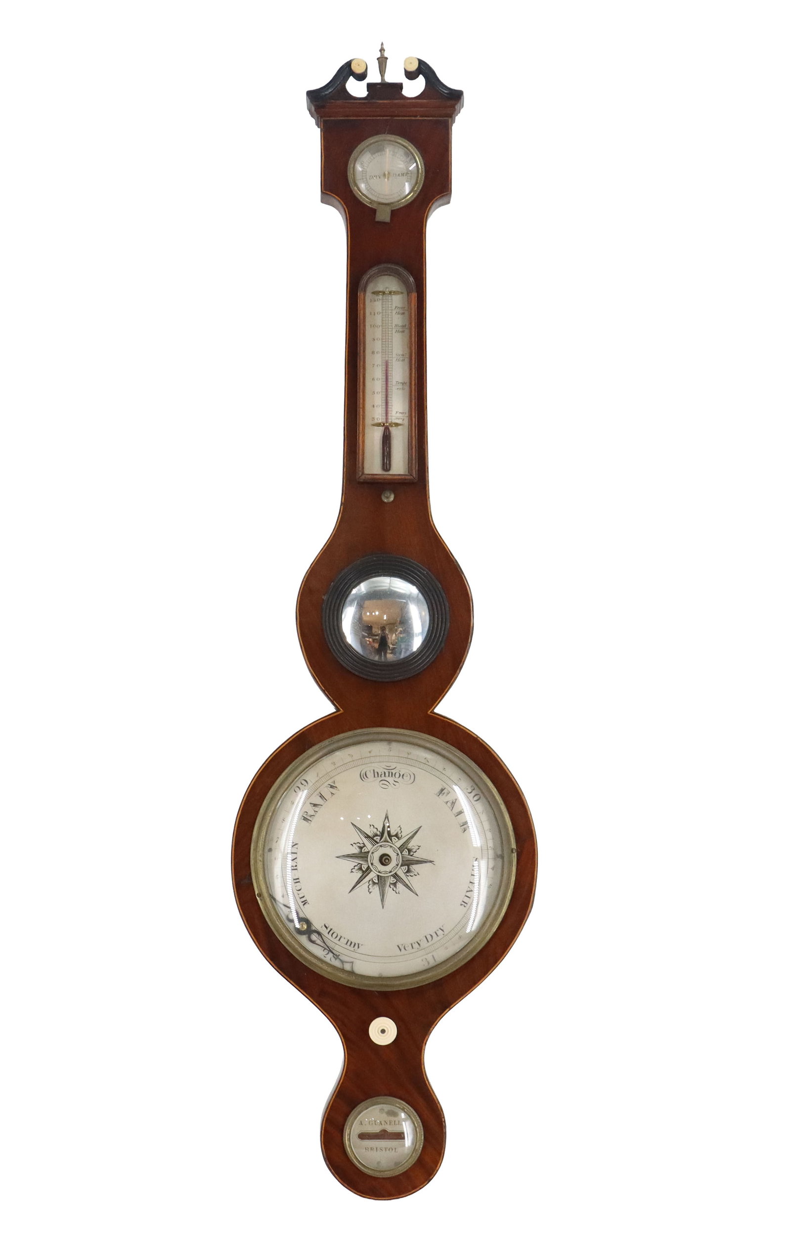 A. Guanell Bristol Wheel Type Barometer with Hydrometer and Thermometer (1 of 20)