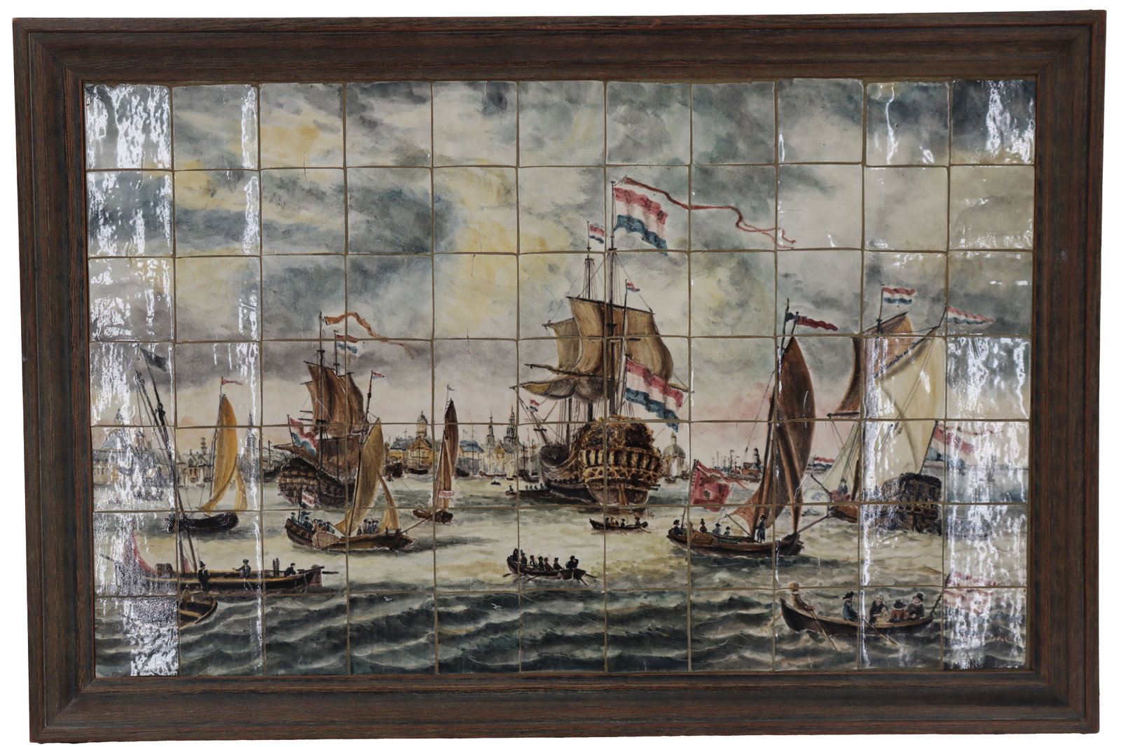 Large Tile Panel of Amsterdam Harbor in the 17th Century (1 of 14)