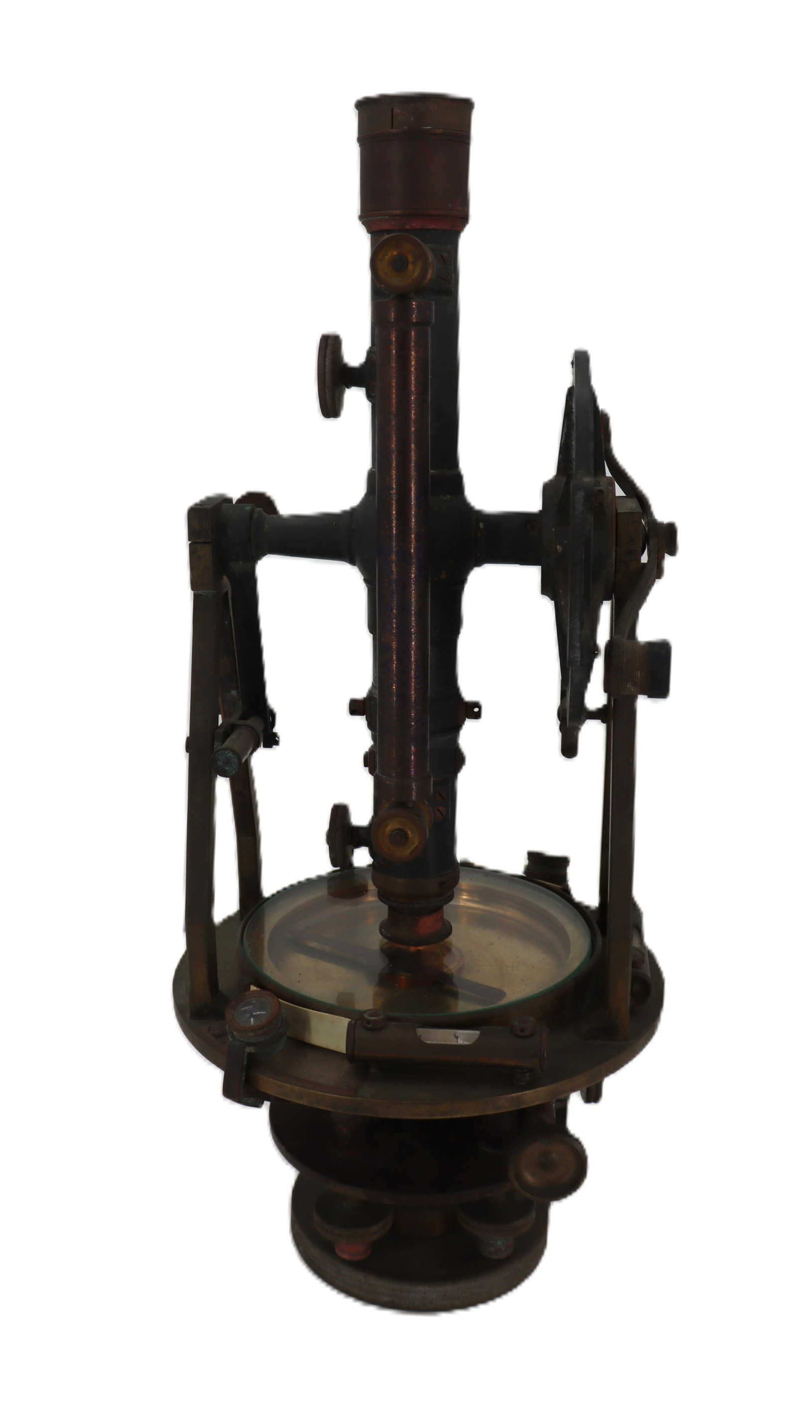 Antique American Brass Surveying Instrument by W. & L.E. Gurley Co.: Antique American Brass Surveying Instrument by W. & L.E. Gurley Co.. Marked. Gurley was the most important of the American Surveying Instrument makers of the era. Size: 7 1/2 x 17 in.