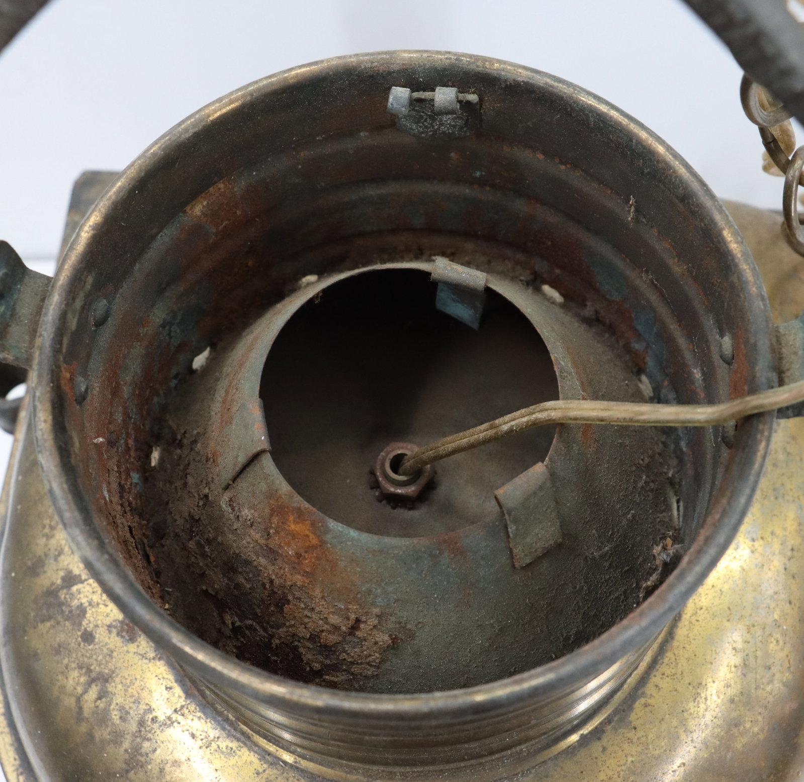 Large Solid Brass Ship's Lamp - 11