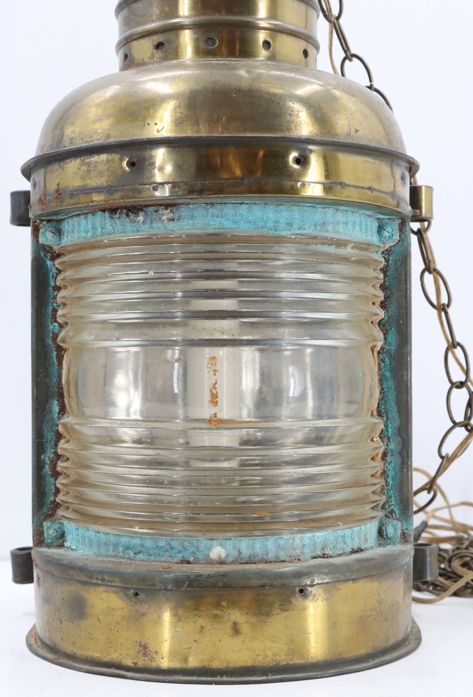Large Solid Brass Ship's Lamp - 12