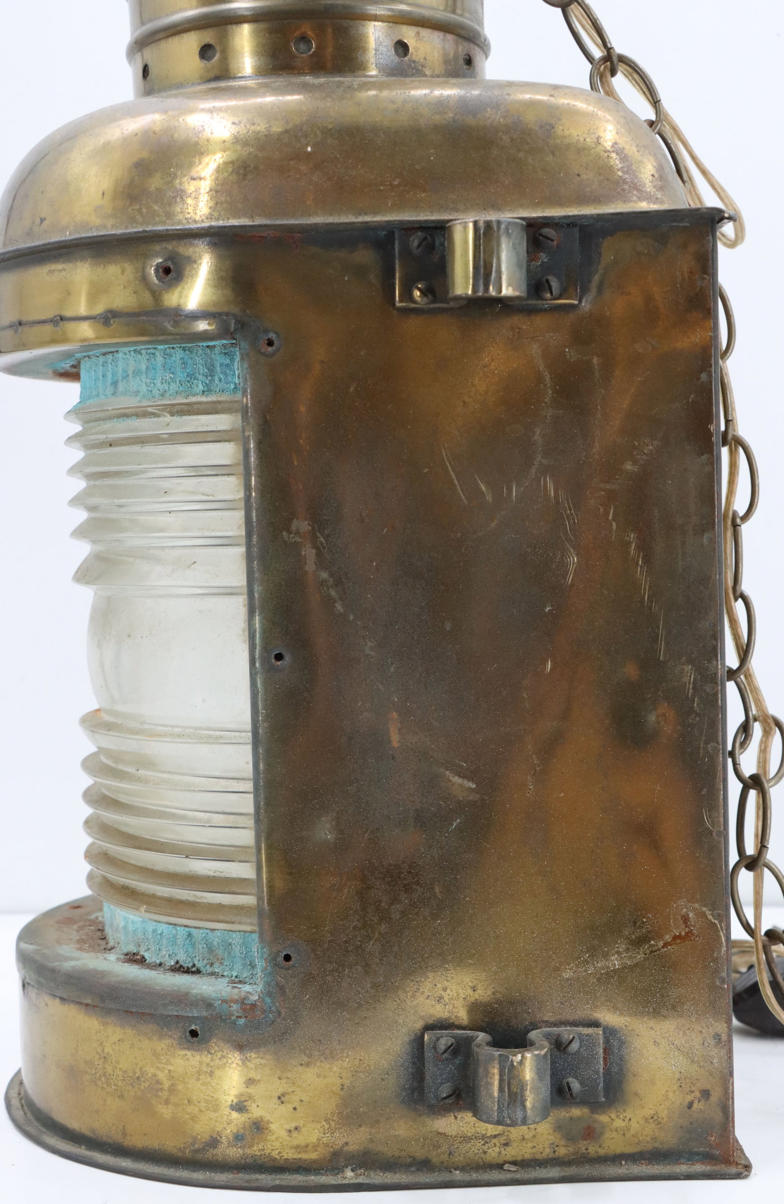 Large Solid Brass Ship's Lamp - 13