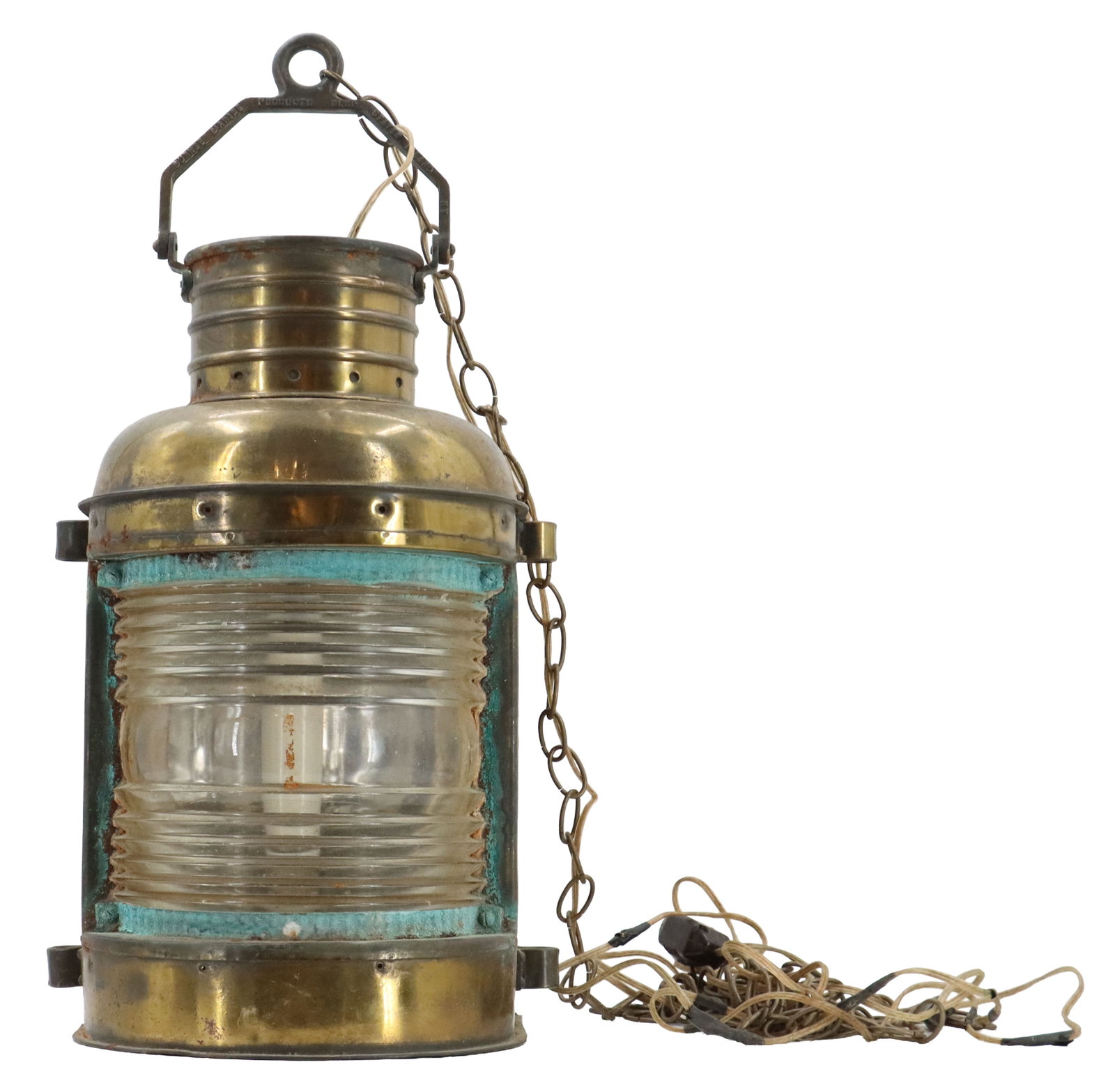 Large Solid Brass Ship's Lamp (1 of 17)