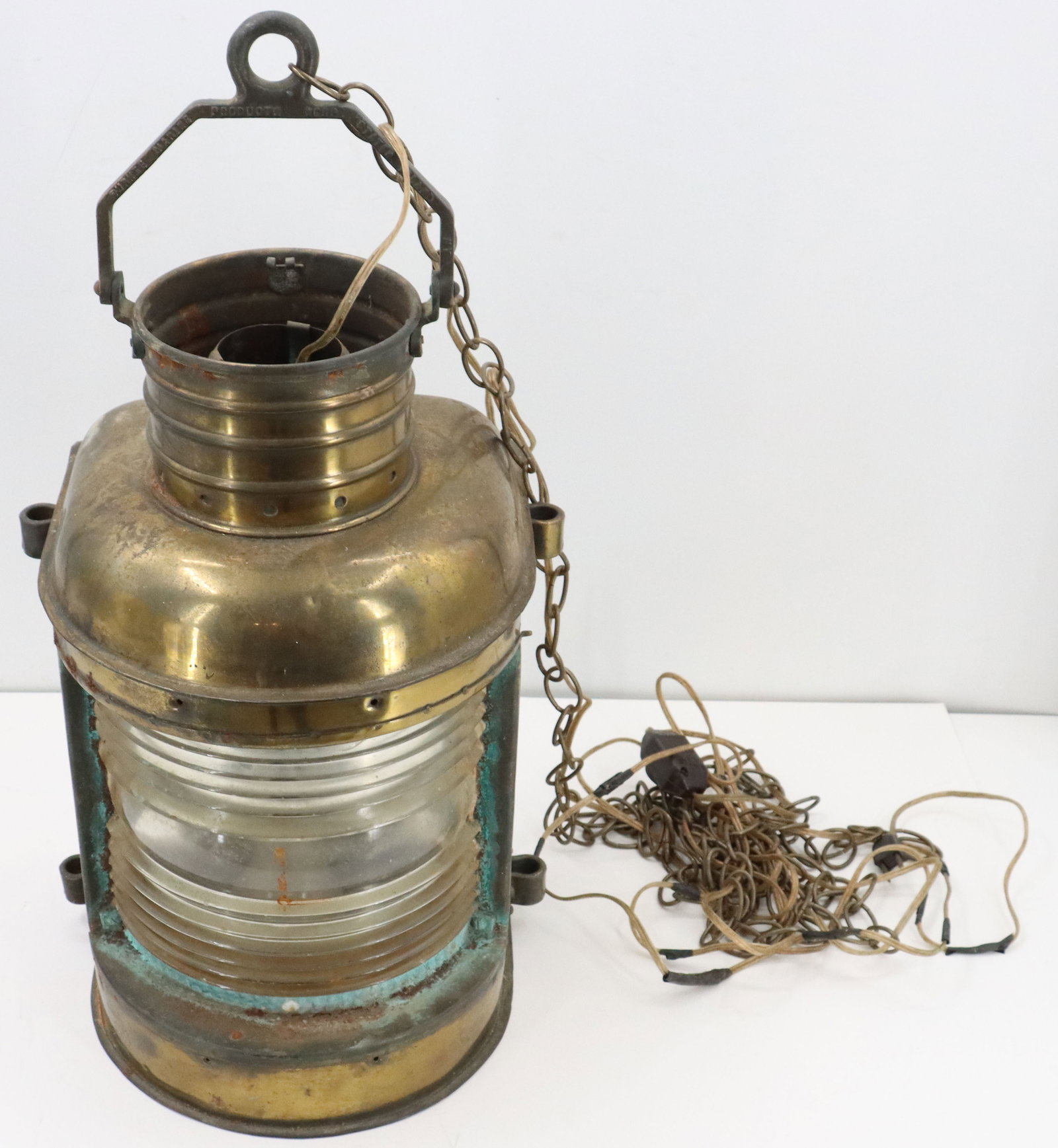 Large Solid Brass Ship's Lamp - 2