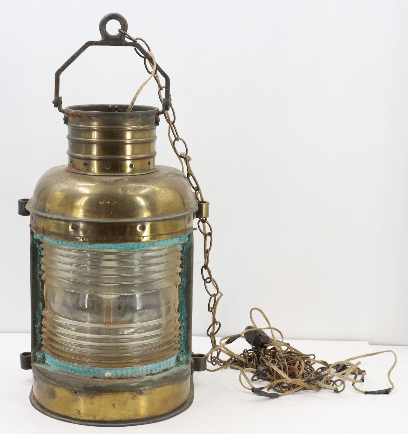 Large Solid Brass Ship's Lamp - 3