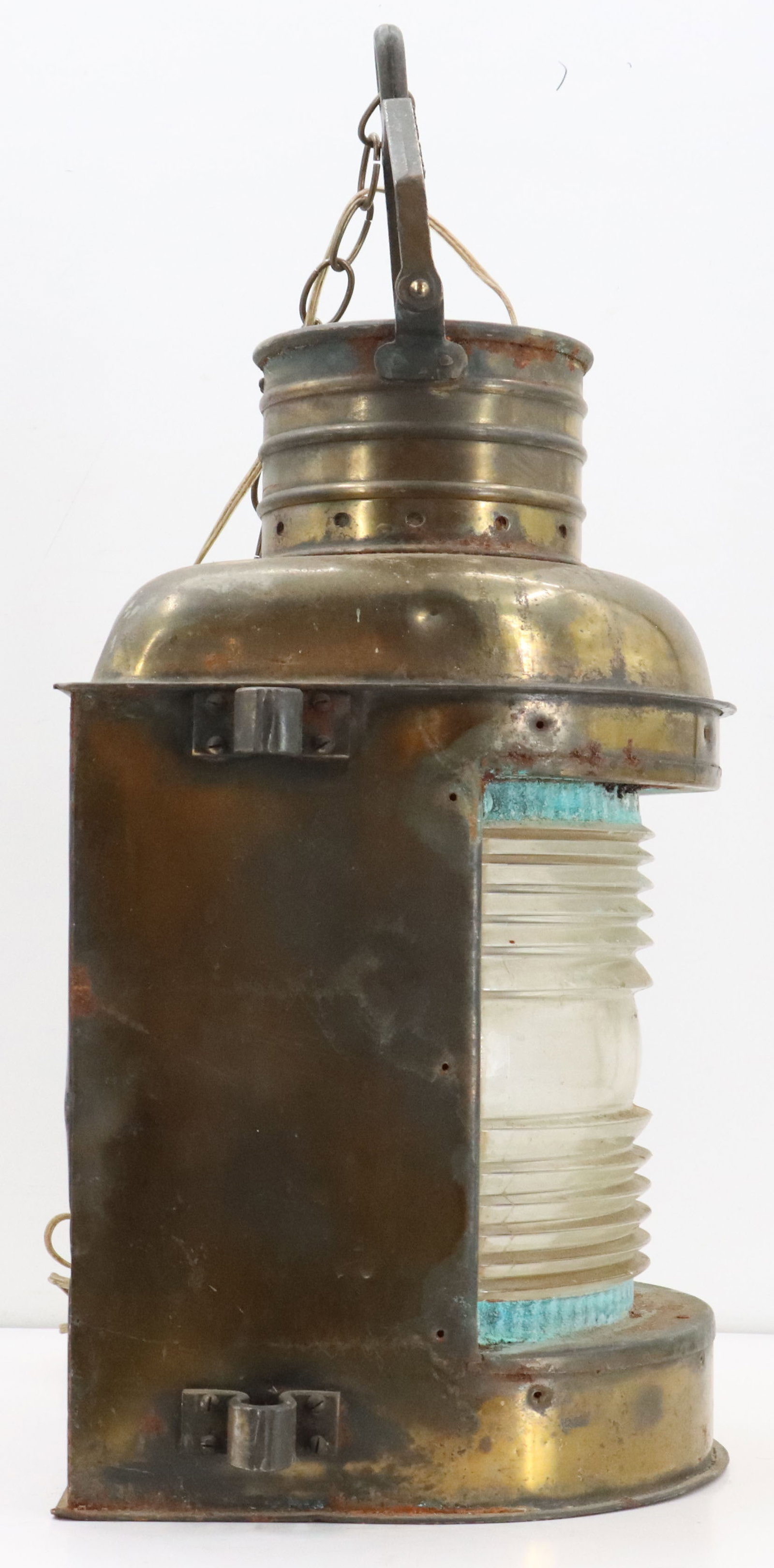 Large Solid Brass Ship's Lamp - 4