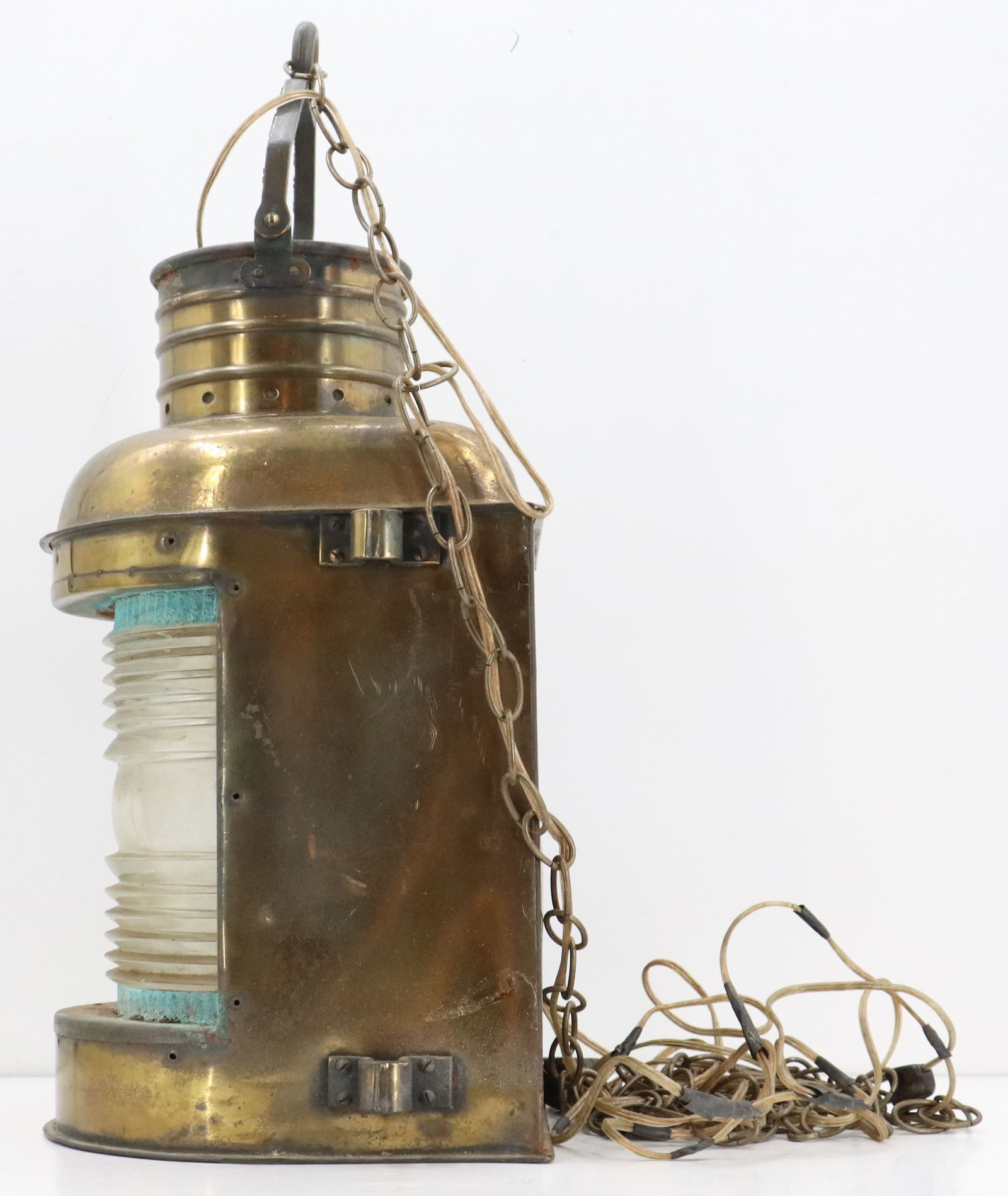 Large Solid Brass Ship's Lamp - 6