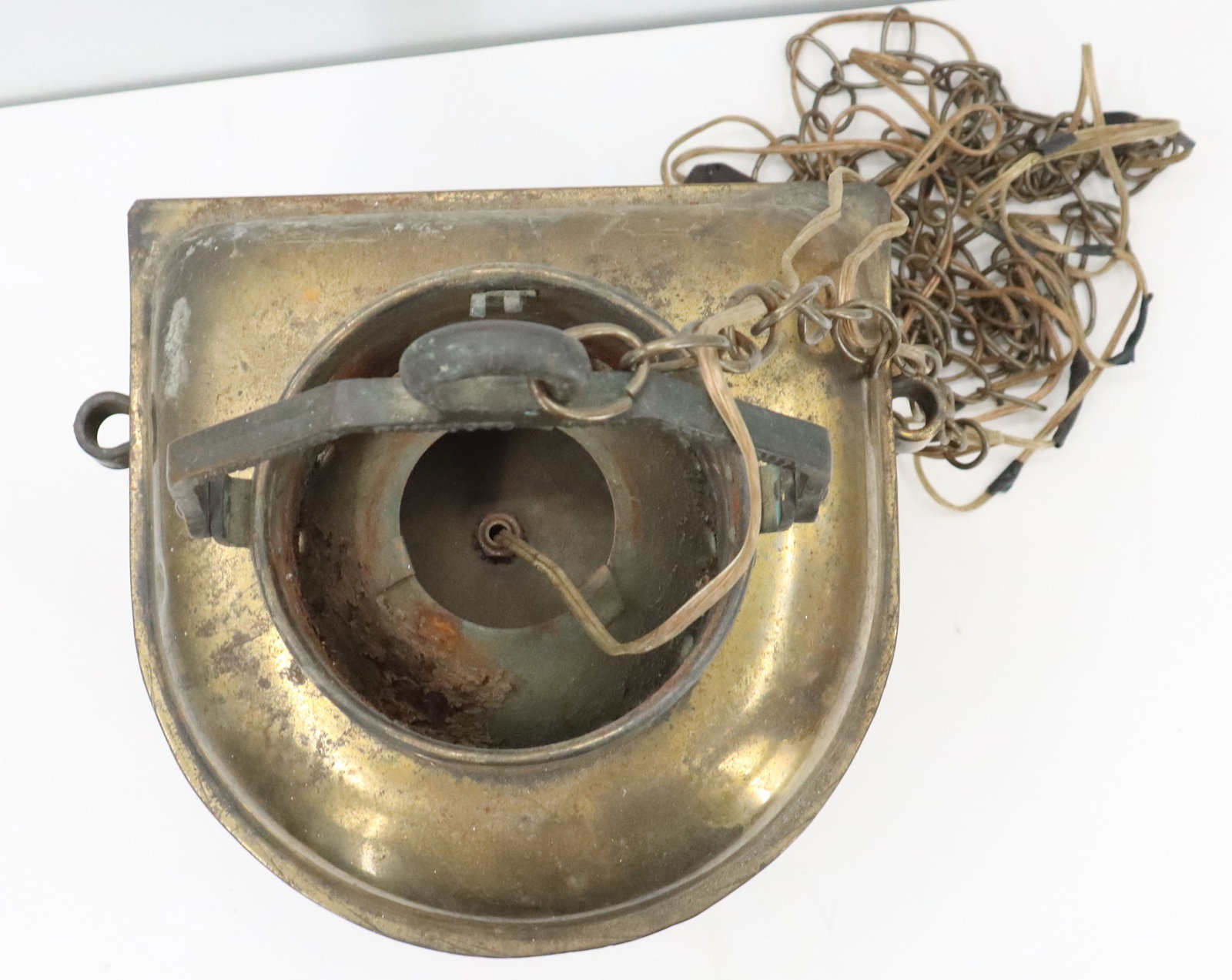 Large Solid Brass Ship's Lamp - 7