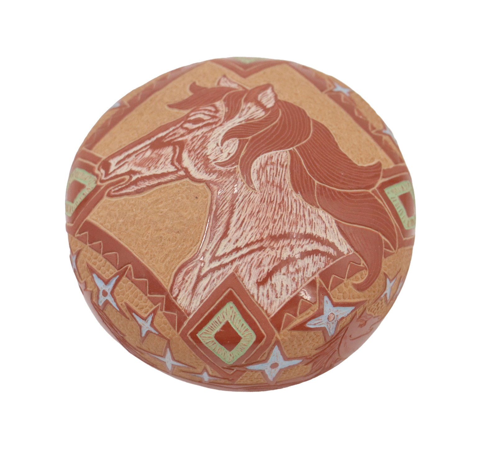 Rosemary "Apple Blossom" Lonewolf (Born 1954) Pueblo, Santa Clara Etched Seed Pot (1 of 13)