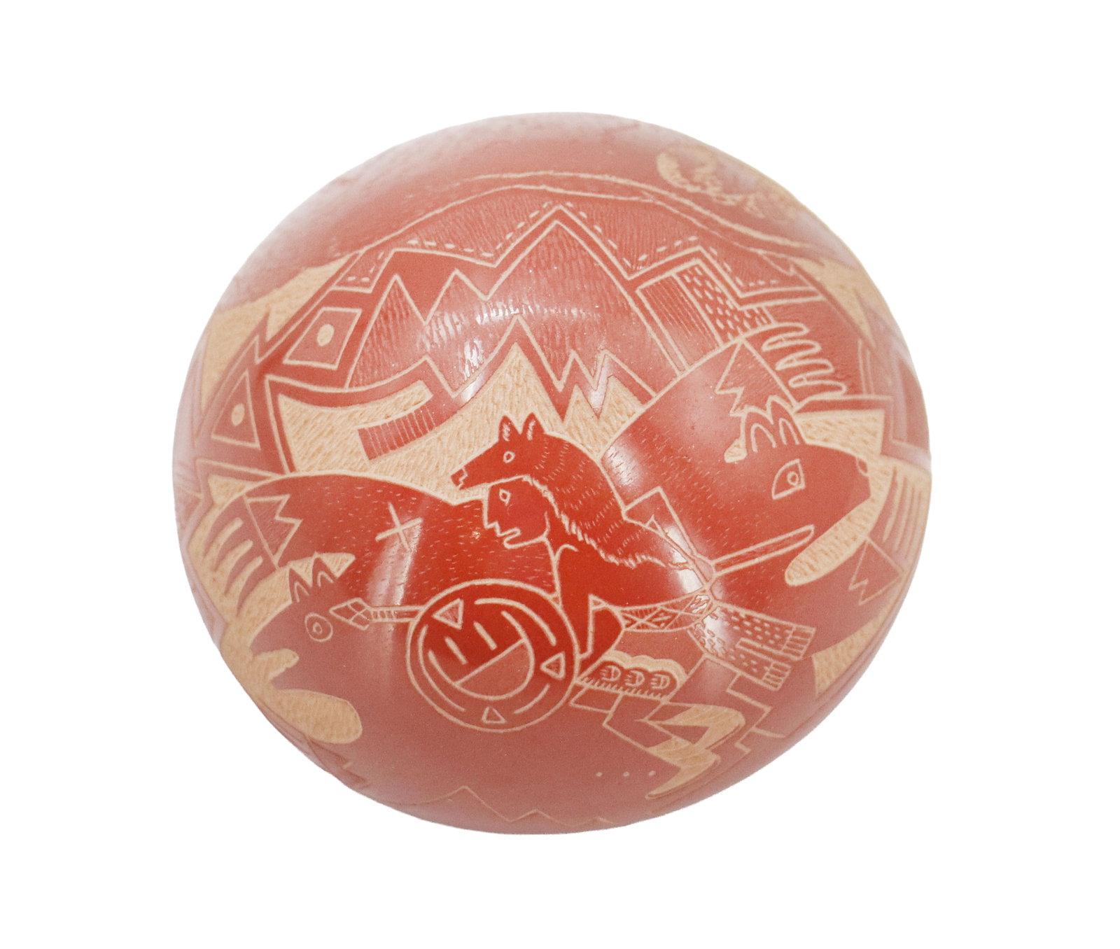 Susan "Pho-Sa-we" Romero (1955-2026) Pueblo, Santa Clara Etched Redware Seed Pot (1 of 11)