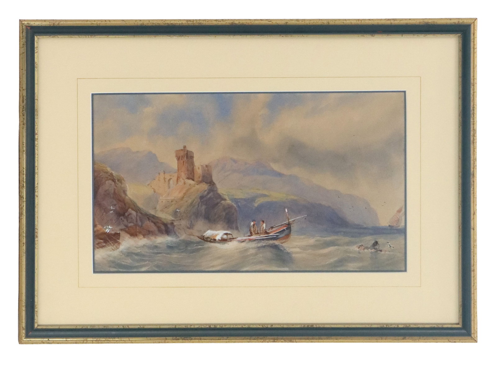 Luc Raphael Ponson (1835-1904) French, Watercolor Mediterranean Coast Near Marseille: Luc Raphael Ponson (1835-1904) French, Watercolor Mediterranean Coast Near Marseille. Signed lower left. Renowned for his landscapes of the ProvenÃ§al coast, RaphaÃ«l Ponson is the son of a theate