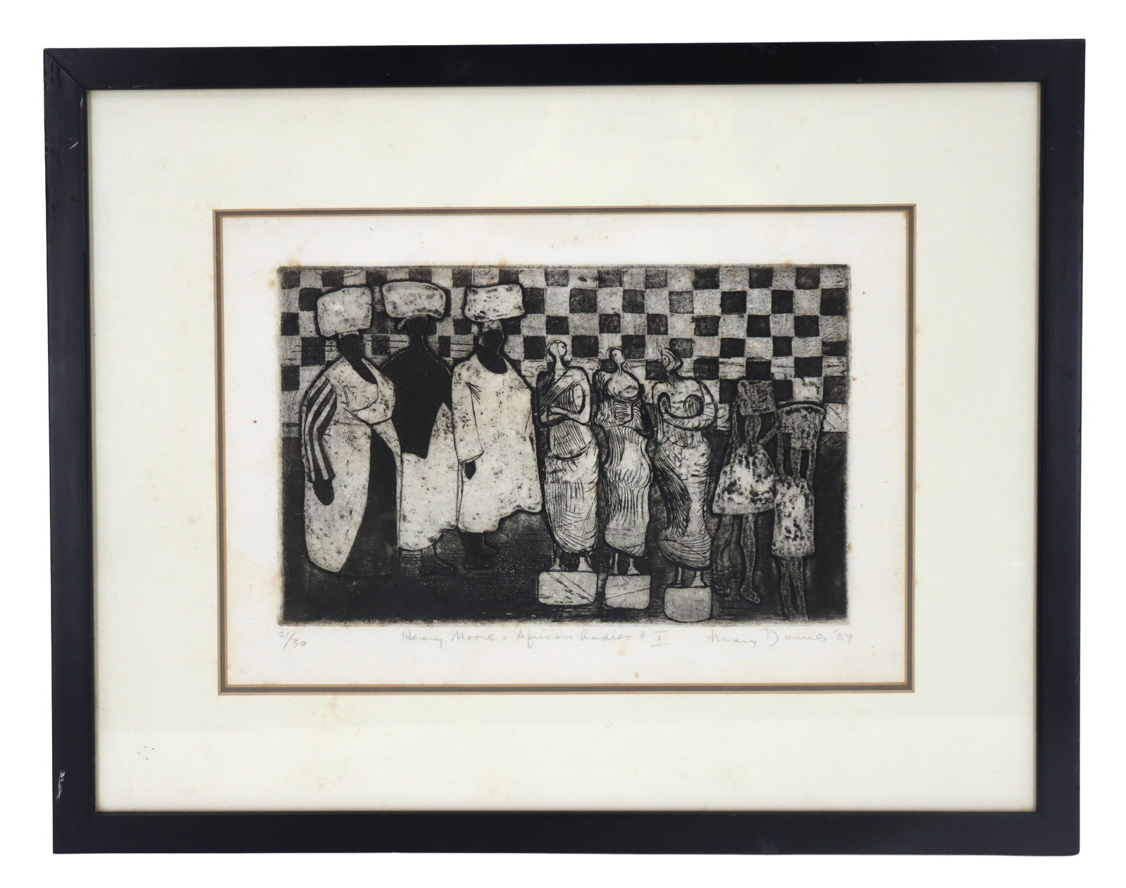 Mary Davis, 20th Century American Print, "Henry Moore-African Ladies" (1 of 15)