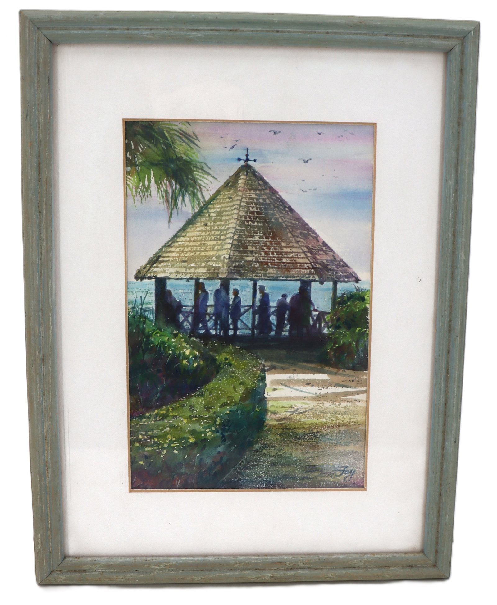 Don Fay, 20th Century American Watercolor, "Gazebo by the Sea" (1 of 9)