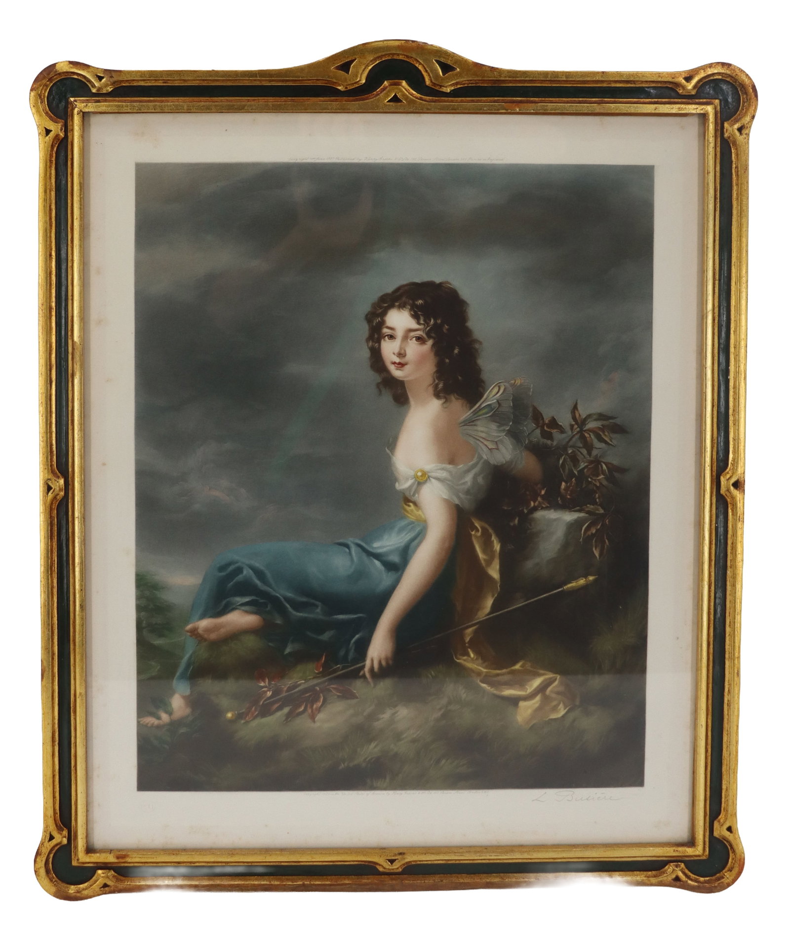 Louis Busiere (1880-1960) French, Mezzotint in Color, Portrait of a Young Girl (1 of 13)