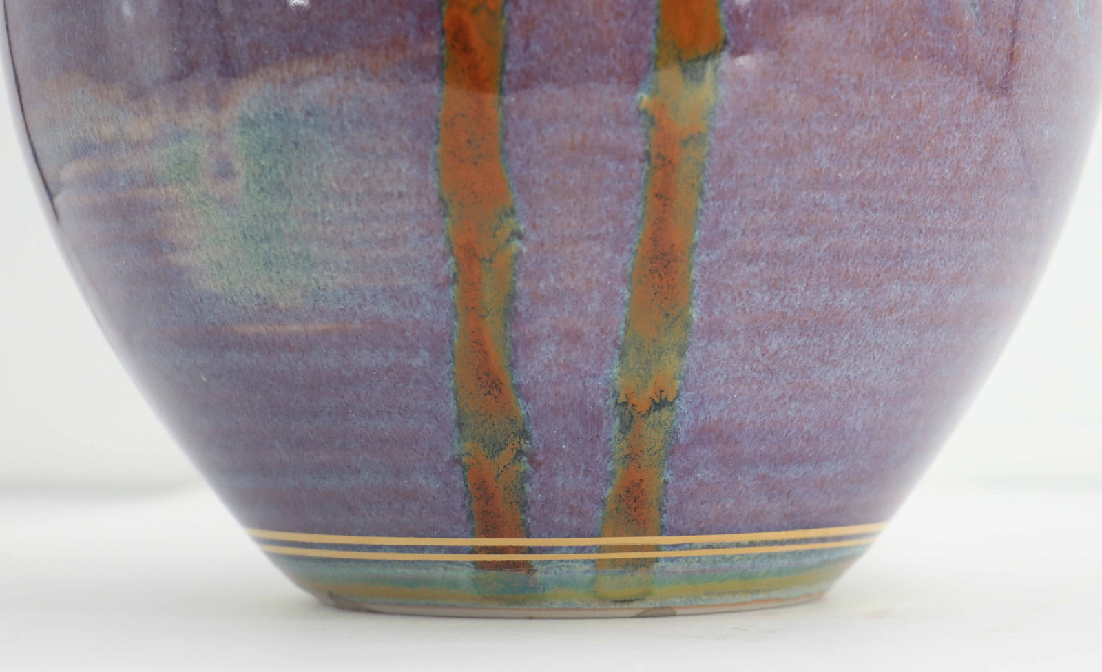 Signed Iridescent Glazed Ceramic Vase - 16