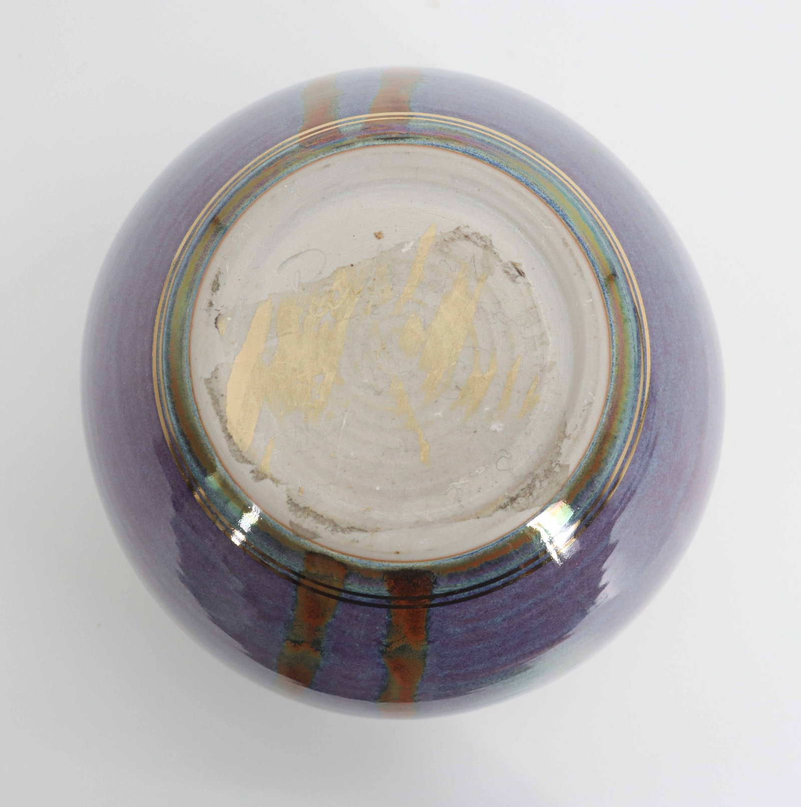 Signed Iridescent Glazed Ceramic Vase - 17